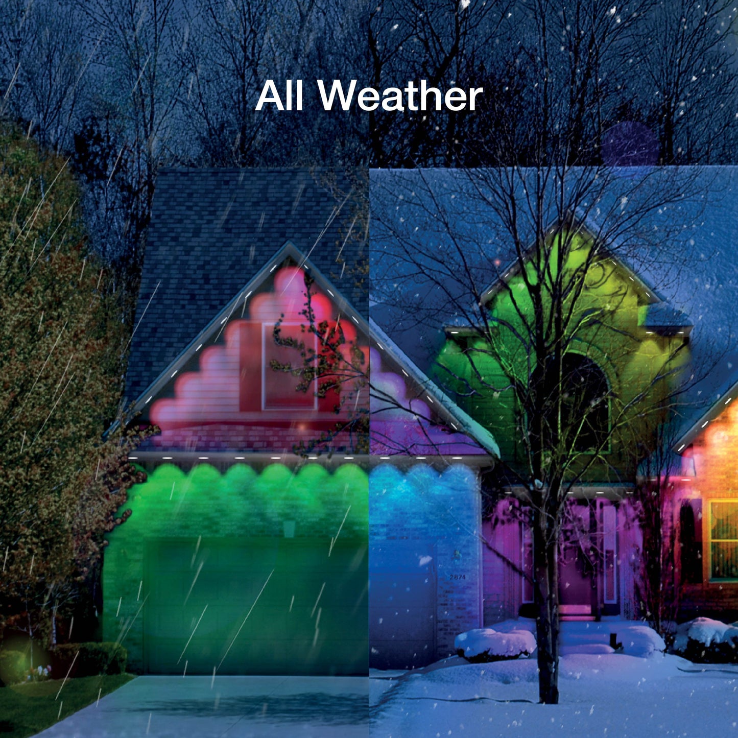 Permanent LED Indoor / Outdoor Christmas Lights, 50Ft. Remote Controlled LED Outdoor Lights