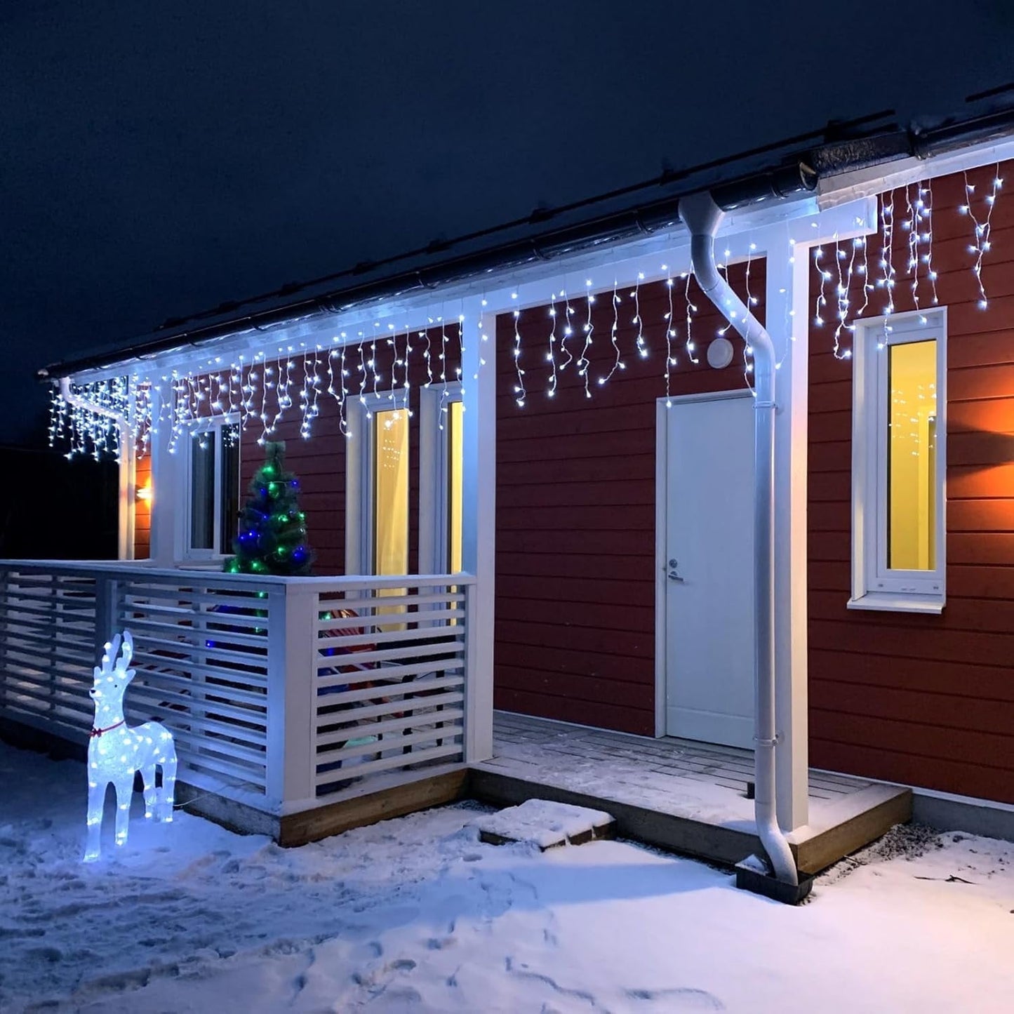 Christmas String Lights, 33Ft 400 LED Fairy Twinkle Lights 8 Modes Plug in Light for Holiday Wedding Party Home Indoor Outdoor Decoration, Cool White