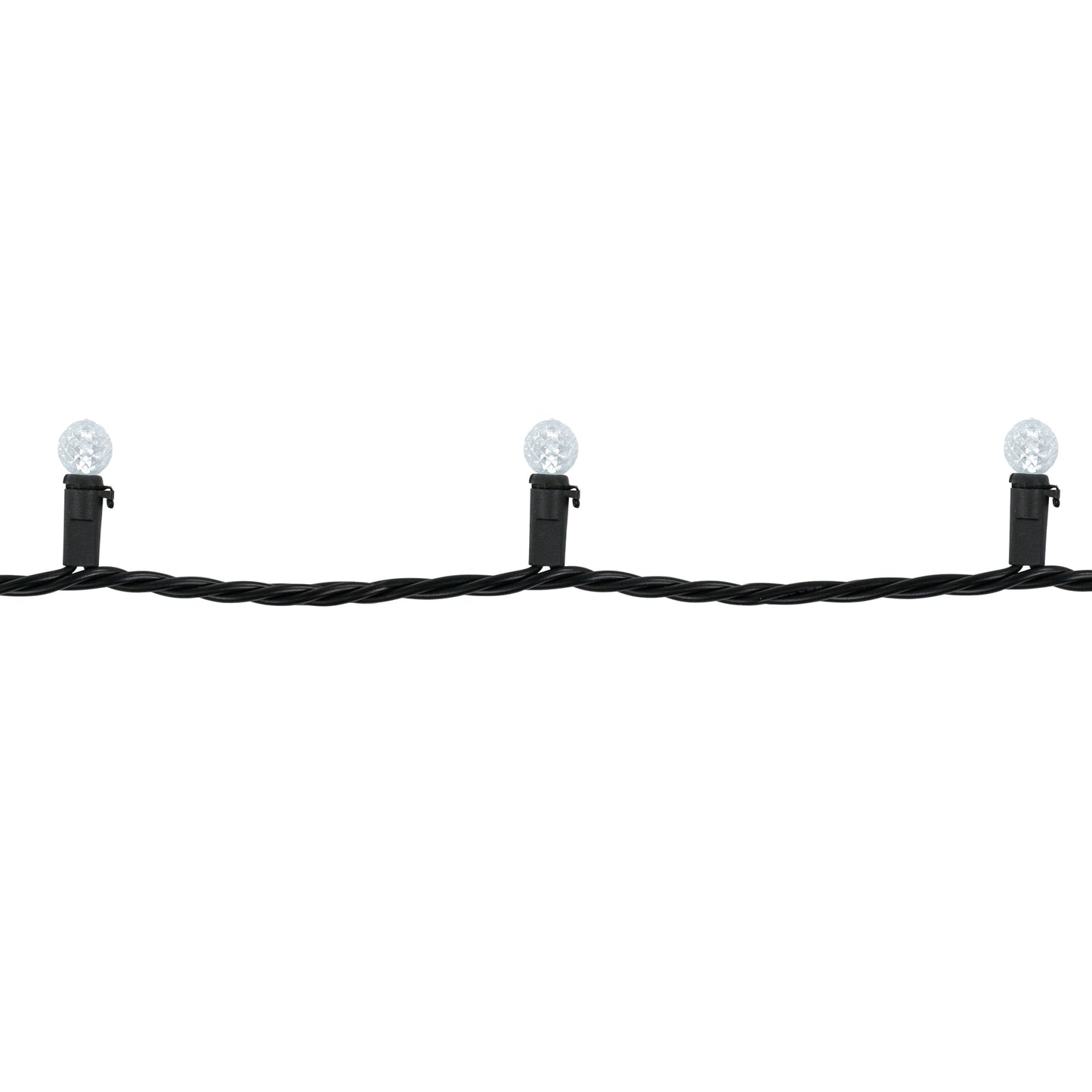 LED G12 Berry Christmas Lights - Pure White - 16' Black Wire - 50 Ct