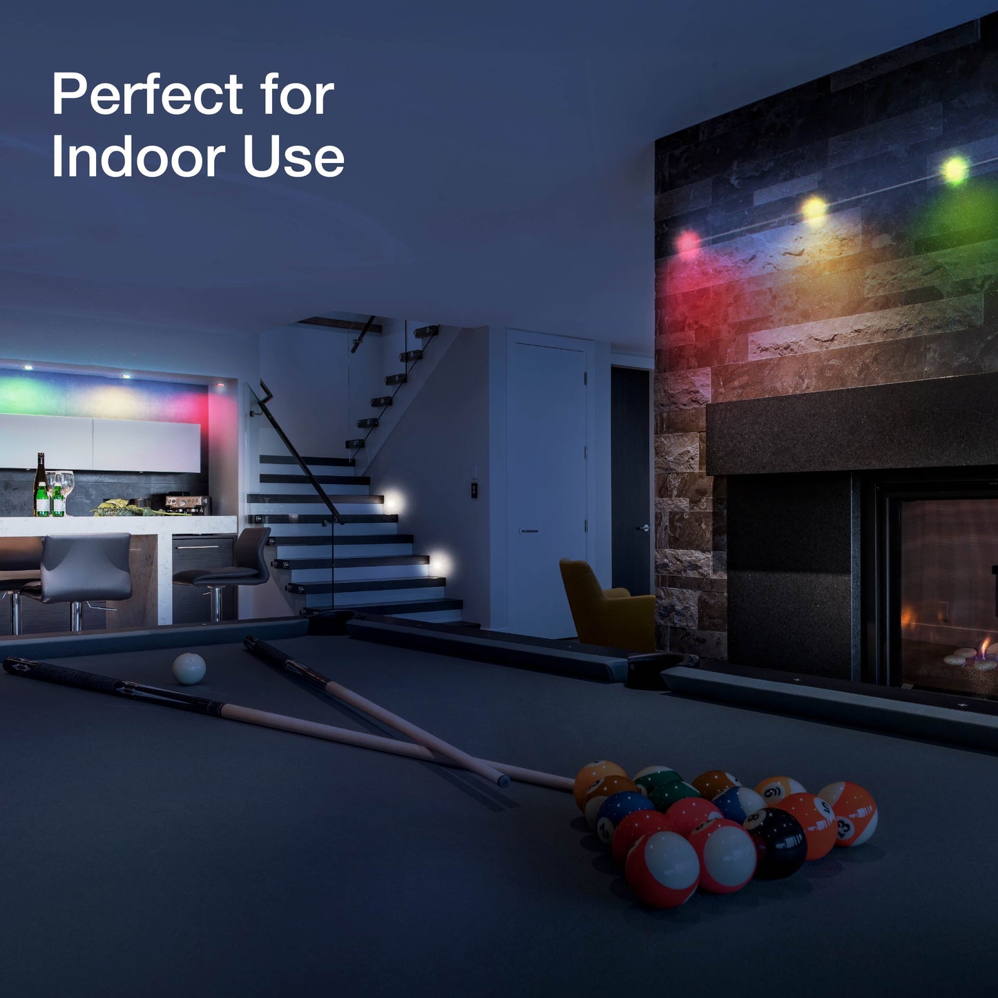 Permanent LED Indoor / Outdoor Christmas Lights, 50Ft. Remote Controlled LED Outdoor Lights
