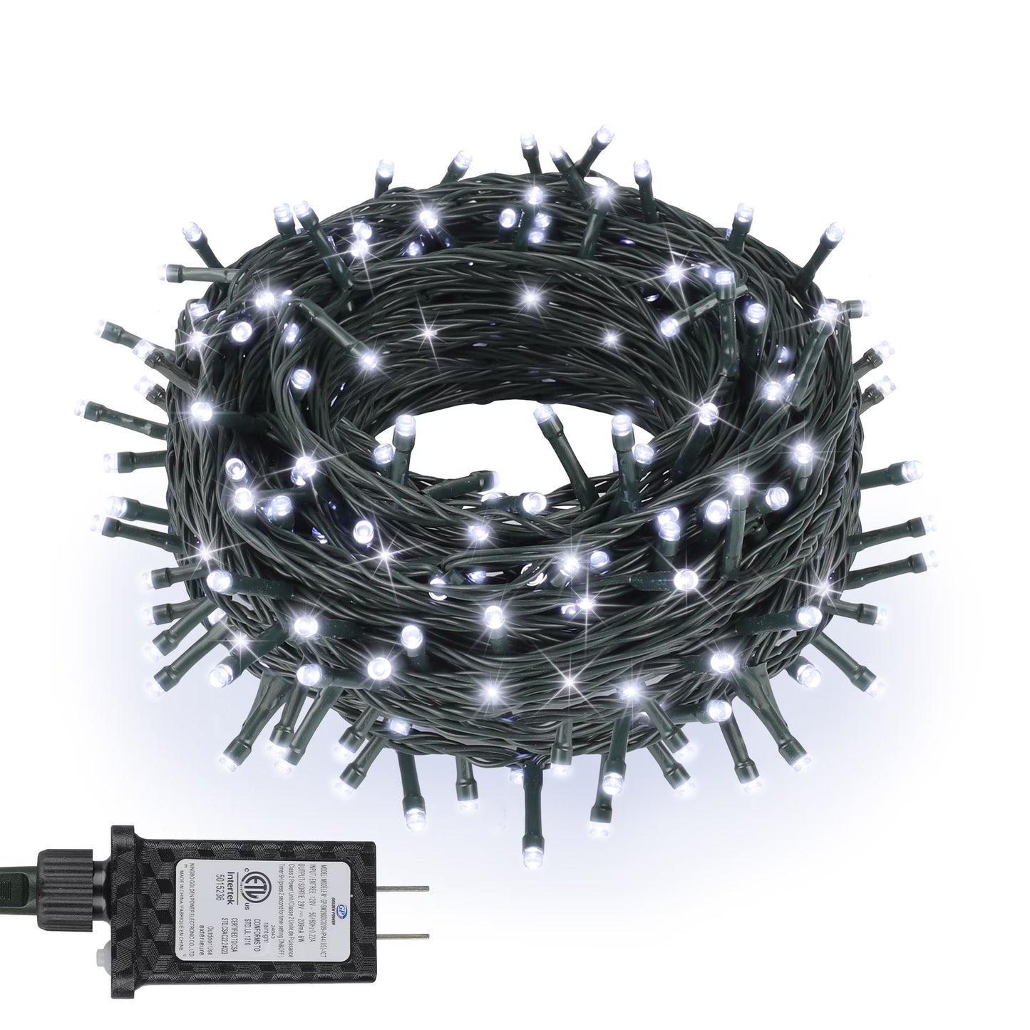 98Ft 300 LED Plug in Christmas Lights Green Wire Twinkle Christmas Tree Lights, Warm White