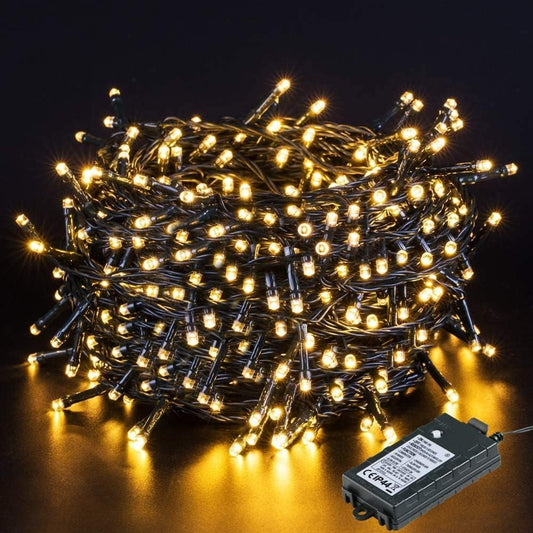 132FT Battery Operated Christmas Lights,  300 LED Christmas Tree Lights with Timer & Memory, 8 Modes Waterproof Battery Powered Lights for Holiday Party