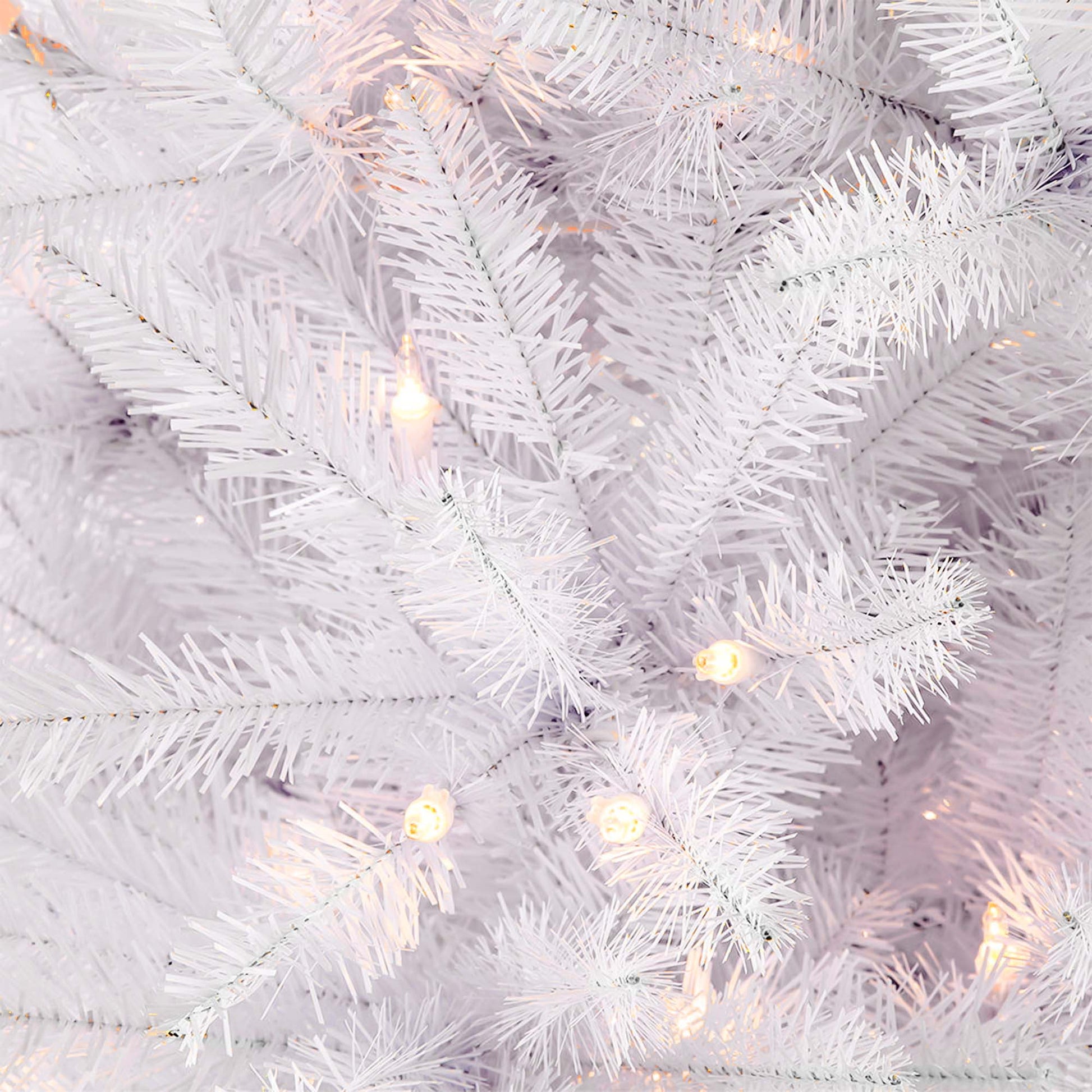 Pre-Lit Artificial Christmas Tree,6Ft White Christmas Tree with 300 Warm White & Multicolor Lights,Xmas Tree for Home, Holiday Party Decorations