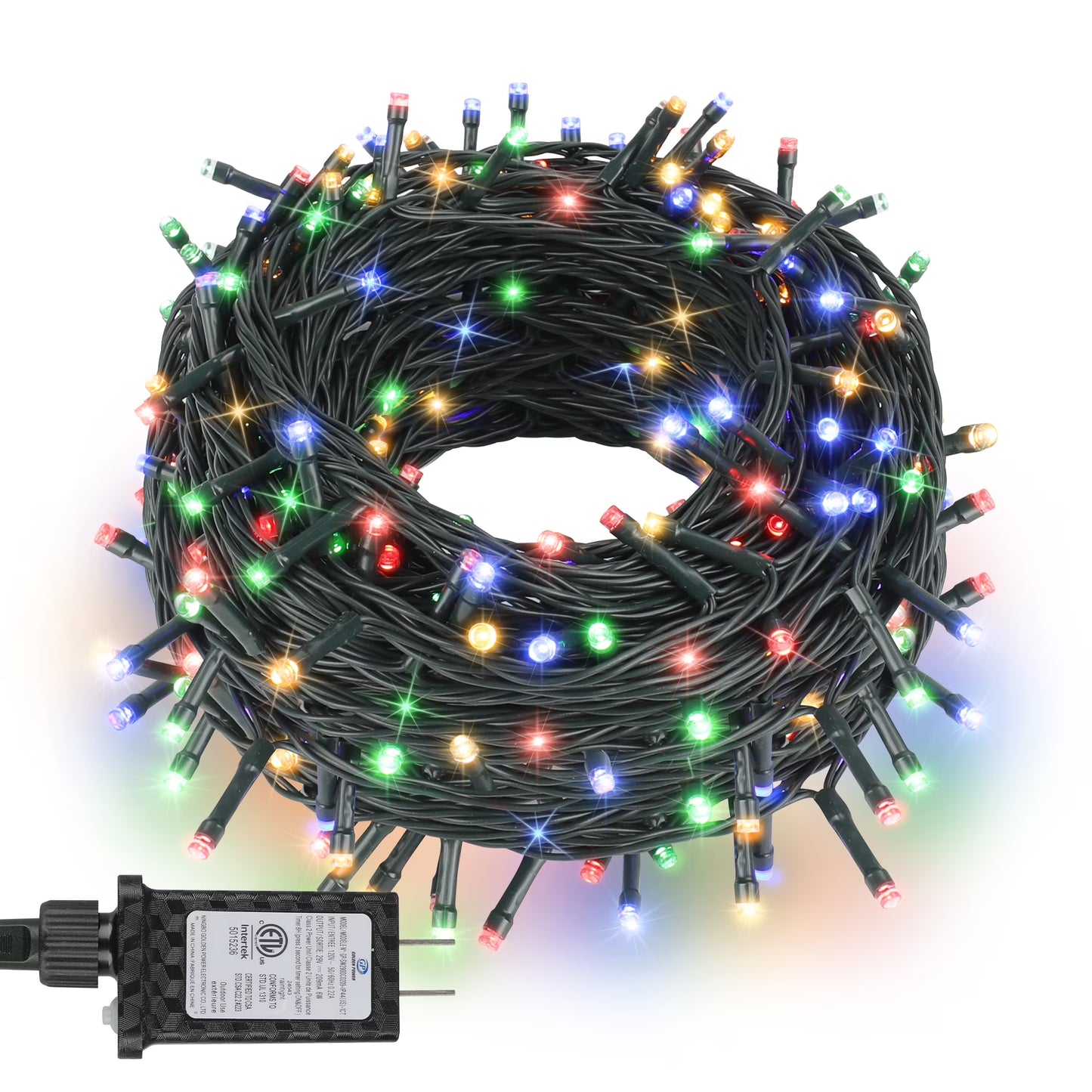 98Ft 300 LED Plug in Christmas Lights Green Wire Twinkle Christmas Tree Lights, Warm White
