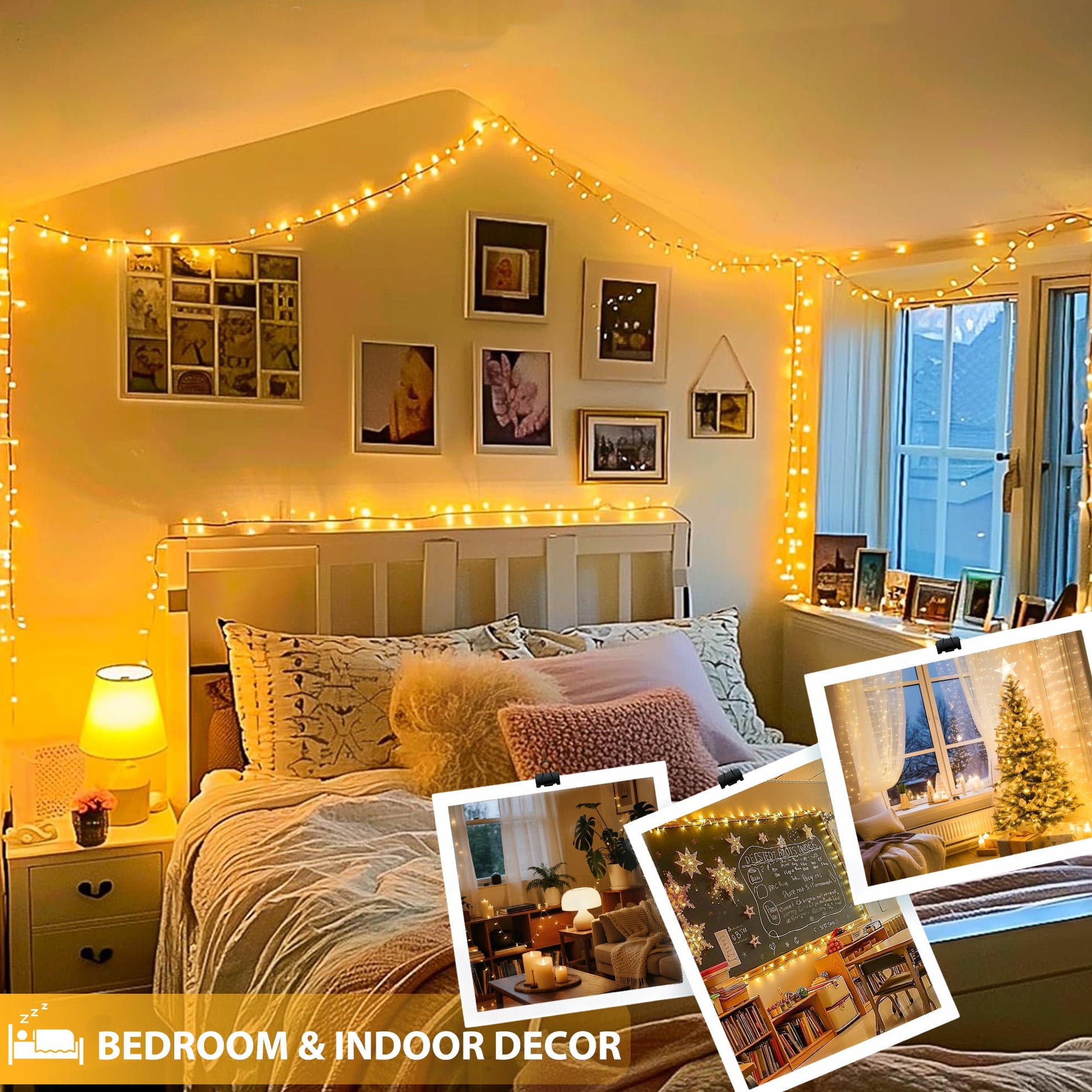 Christmas String Lights Indoor Outdoor, 200 LED 75.5FT Connectable Waterproof, 8 Modes with Memory Function,Twinkle Wedding Fairy Lights Plug in Clear Wire, Warm White