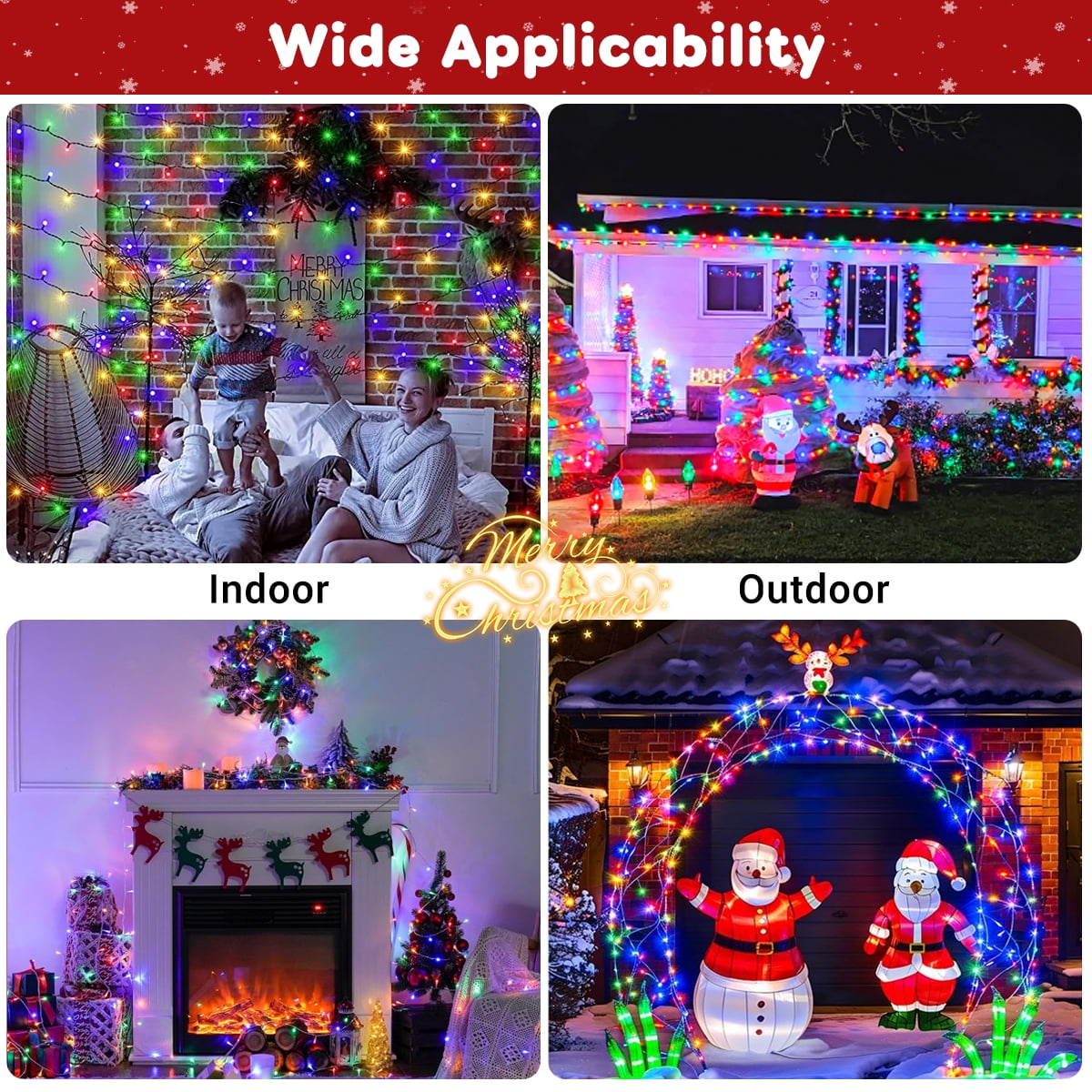 164Ft Christmas String Lights 2000LED, 8 Modes Outdoor Waterproof Christmas Tree Lights Plug in for Holiday Wedding Party Home Decor