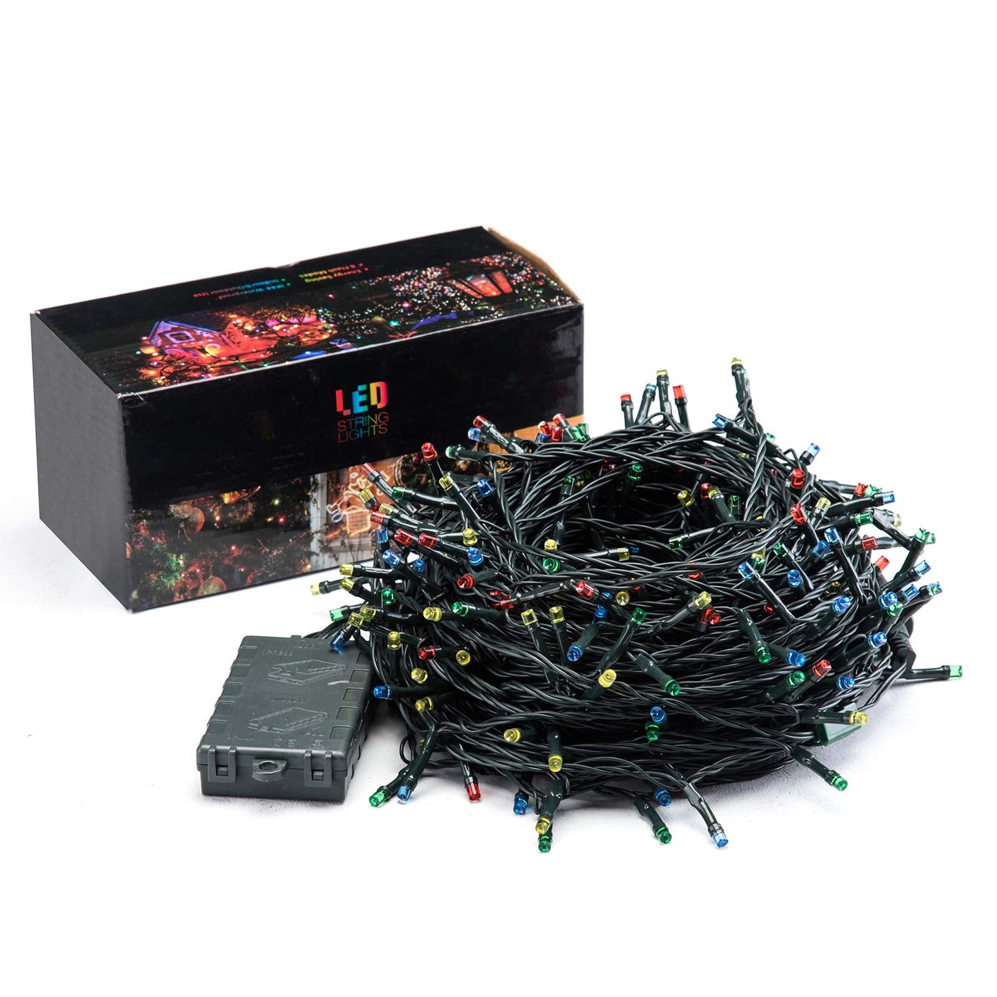 Battery Operated Christmas Lights,  132Ft 300LED Light Strings with Timer & Memory, 8 Modes Waterproof Battery Powered Christmas Lights for Wedding Party