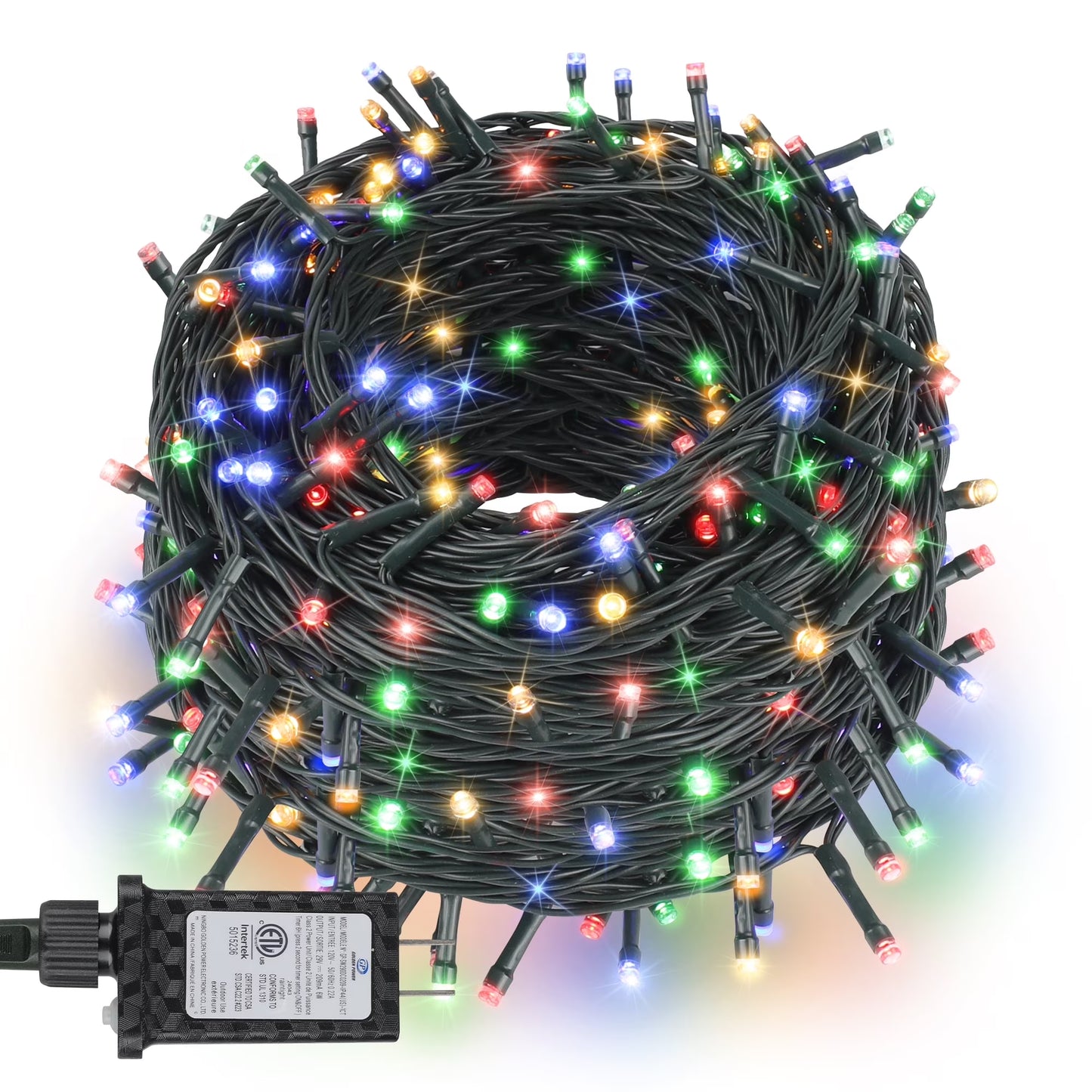 98Ft 300 LED Plug in Christmas Lights Green Wire Twinkle Christmas Tree Lights, Warm White