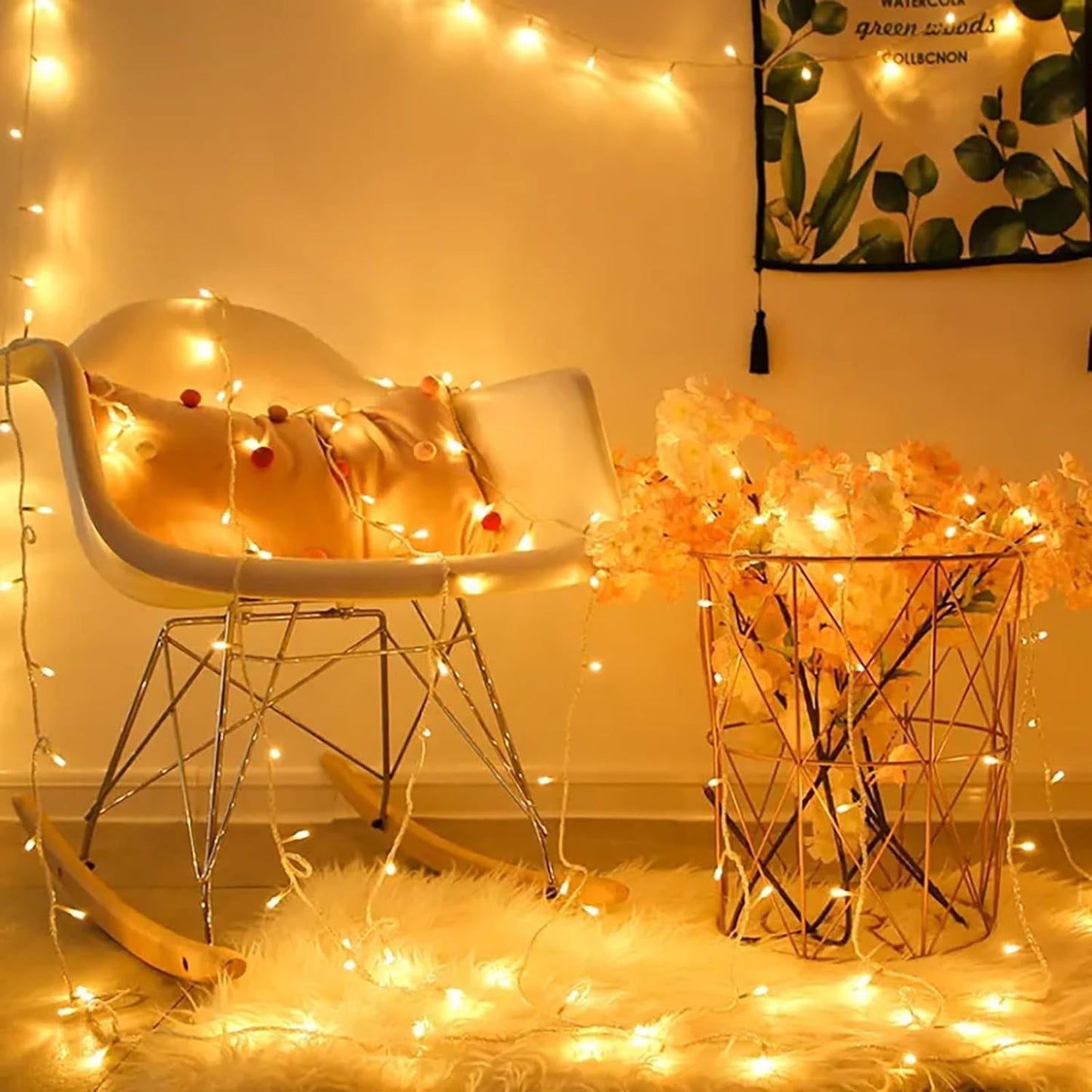 Copper Wire Firecracker Light String, LED Copper Wire Light String for Christmas Tree, Holiday Atmosphere Lights for Wedding & Home Decor