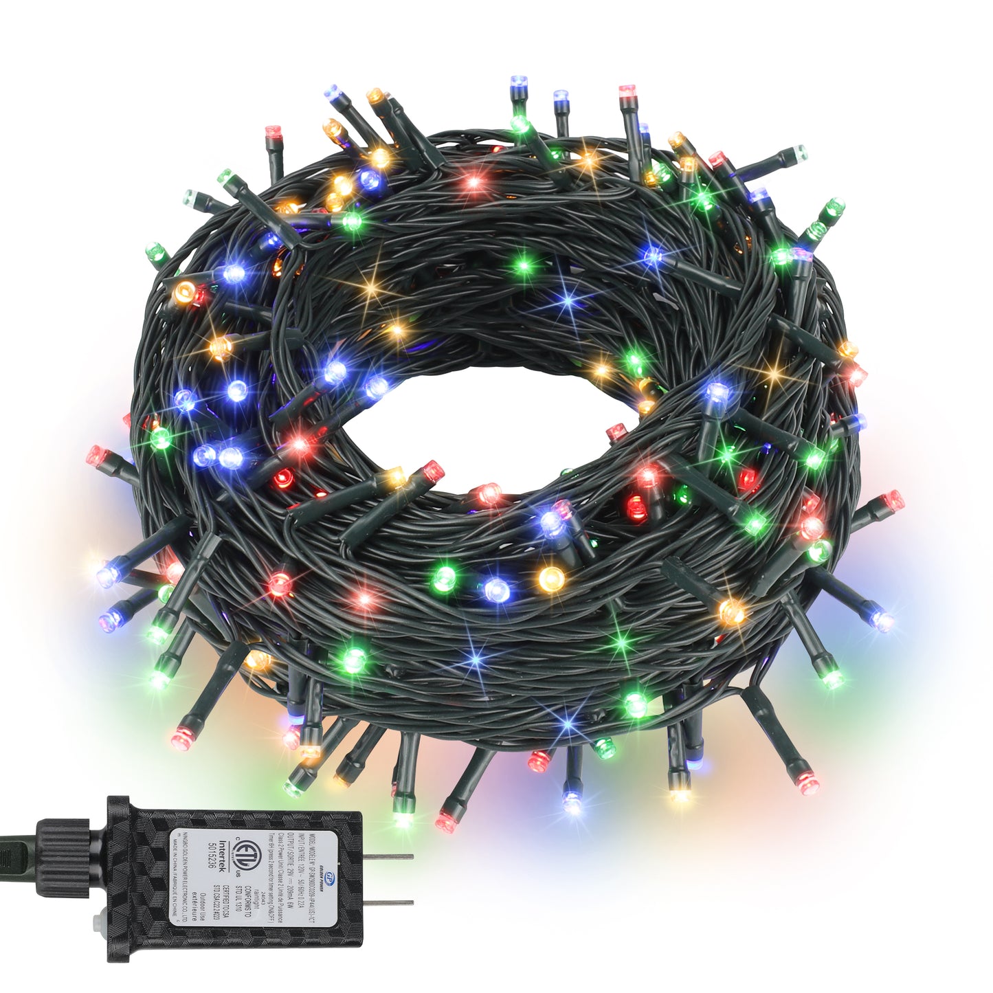 98Ft 300 LED Plug in Christmas Lights Green Wire Twinkle Christmas Tree Lights, Warm White