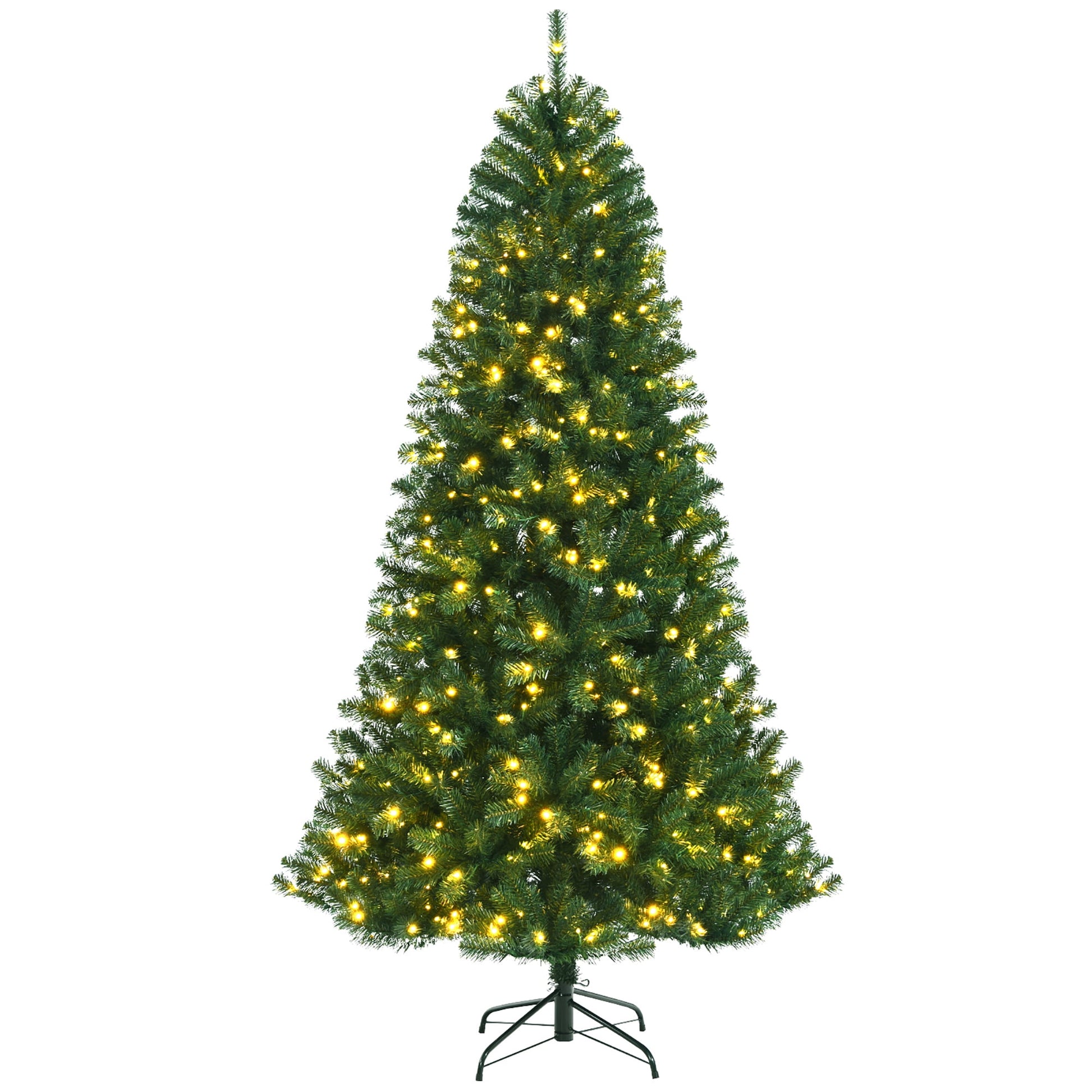 6Ft Pre-Lit Hinged Christmas Tree W/ Remote Control & 9 Lighting Modes