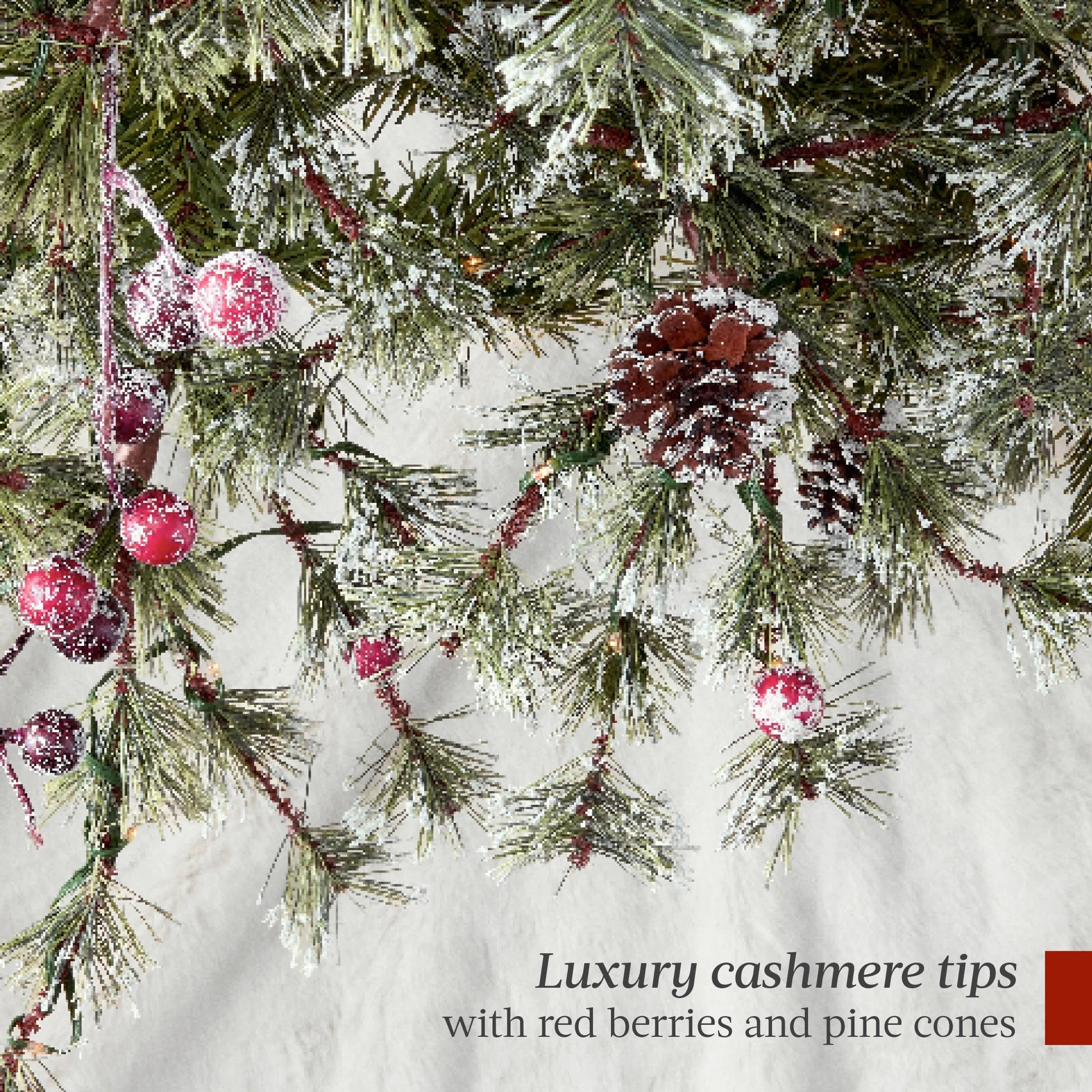 6Ft Pre-Lit Cashmere Christmas Tree, Premium Semi-Flocked Pre-Decorated Artificial Holiday Decor