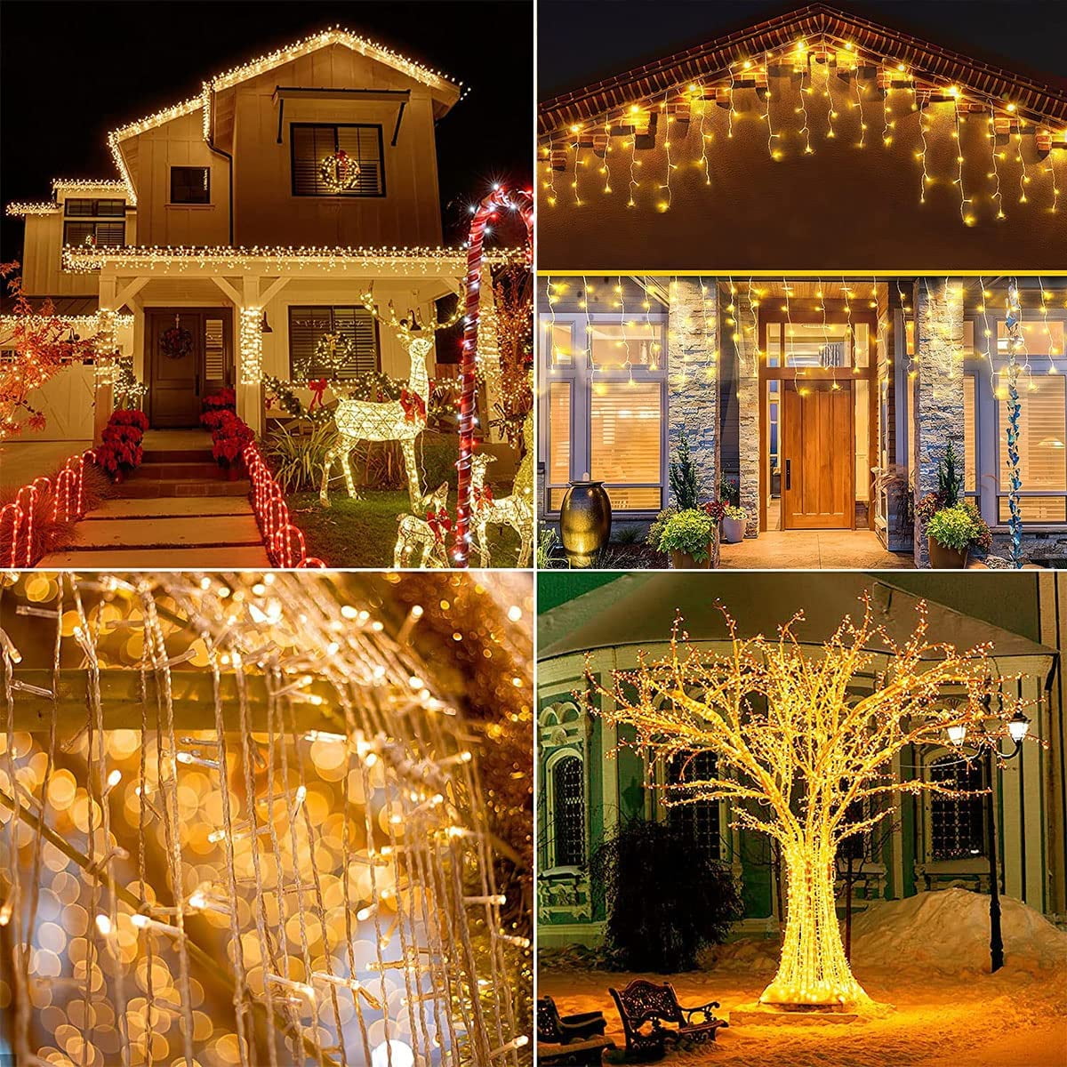 Christmas String Lights Indoor Outdoor, 33FT 100 LED Extendable Clear Wire 8 Modes Twinkle Fairy String Lights Plug in for Christmas Tree Holiday Party Garden Decorations (Warm White)