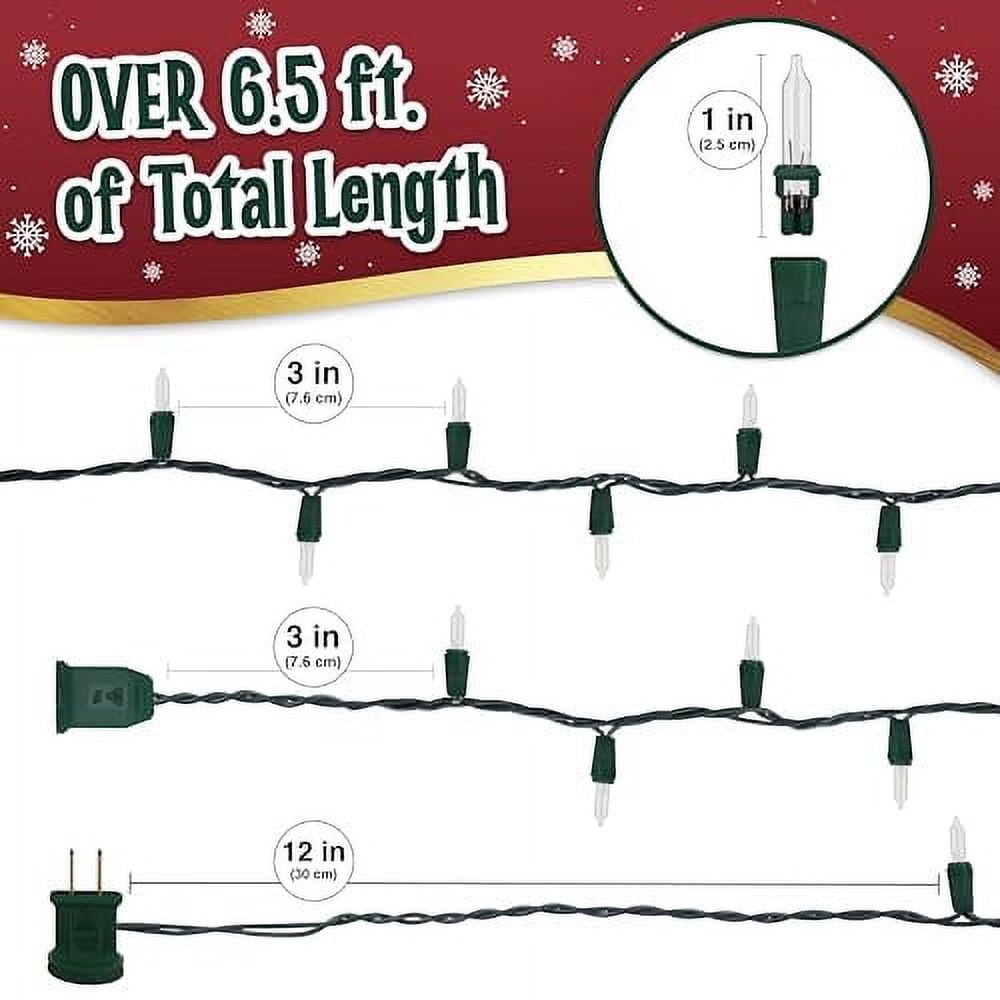 105 Incandescent String Lights Green Wire (White Bulbs)