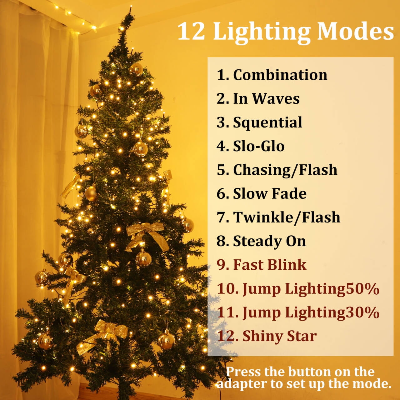 LED Christmas String Lights, 173FT 500 Leds, Timer Function, Warm White, for Halloween Xmas Tree Home Patry Garden