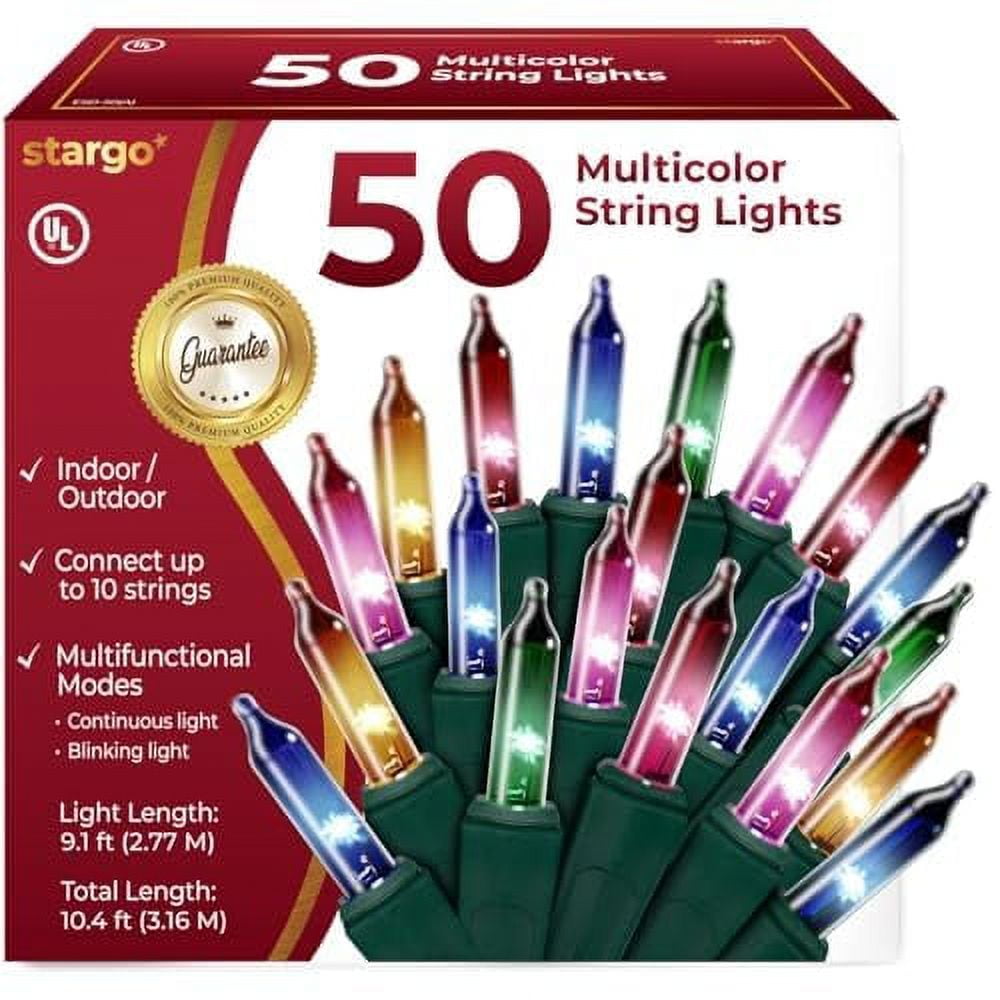 105 Incandescent String Lights Green Wire (White Bulbs)
