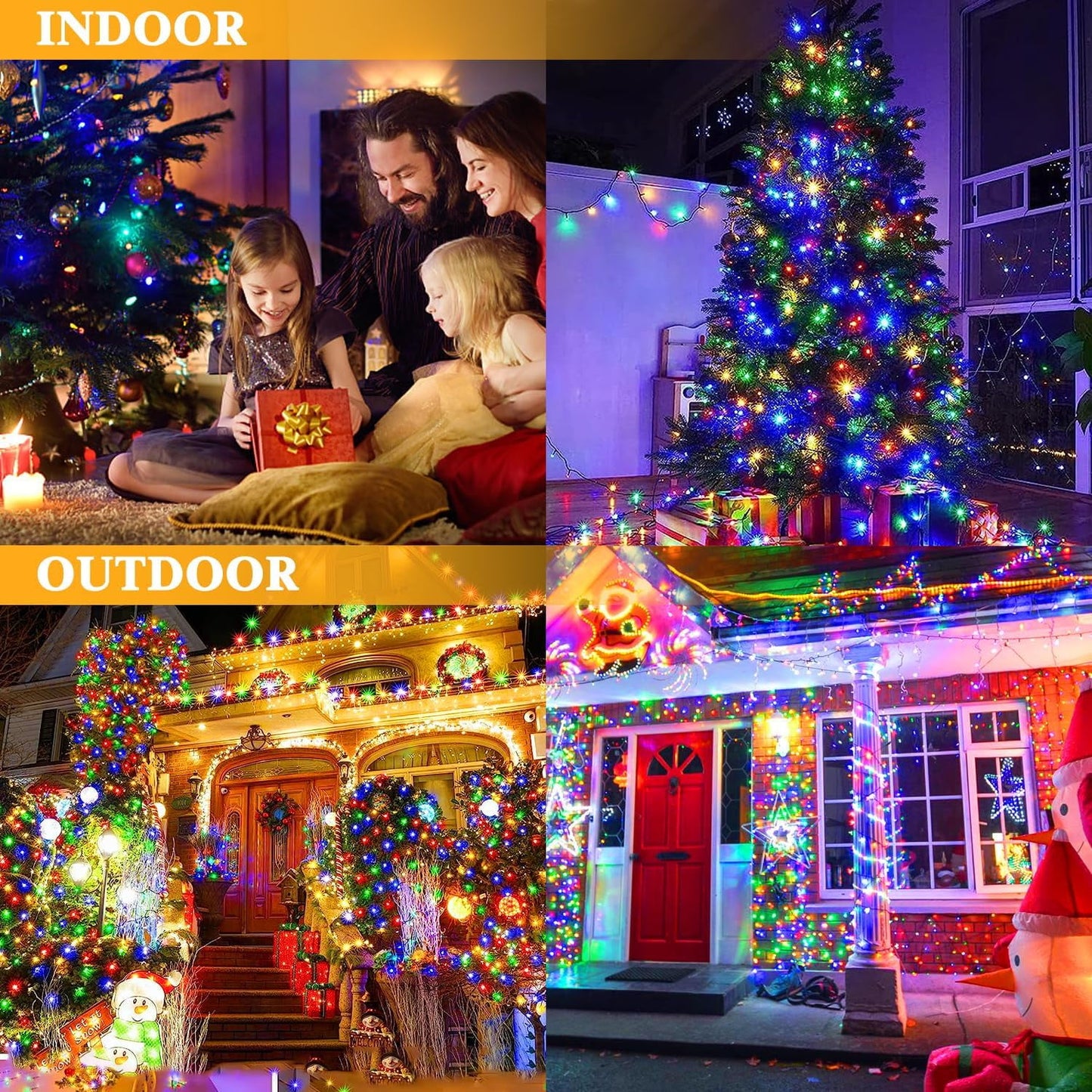 Battery Operated Christmas Lights,  132Ft 300LED Light Strings with Timer & Memory, 8 Modes Waterproof Battery Powered Christmas Lights for Wedding Party