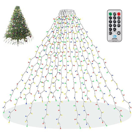 Uncahome 6.7 Ft X 16 Christmas Tree Lights,416 LED Christmas Lights,Outdoor Indoor String Lights -Multi Color