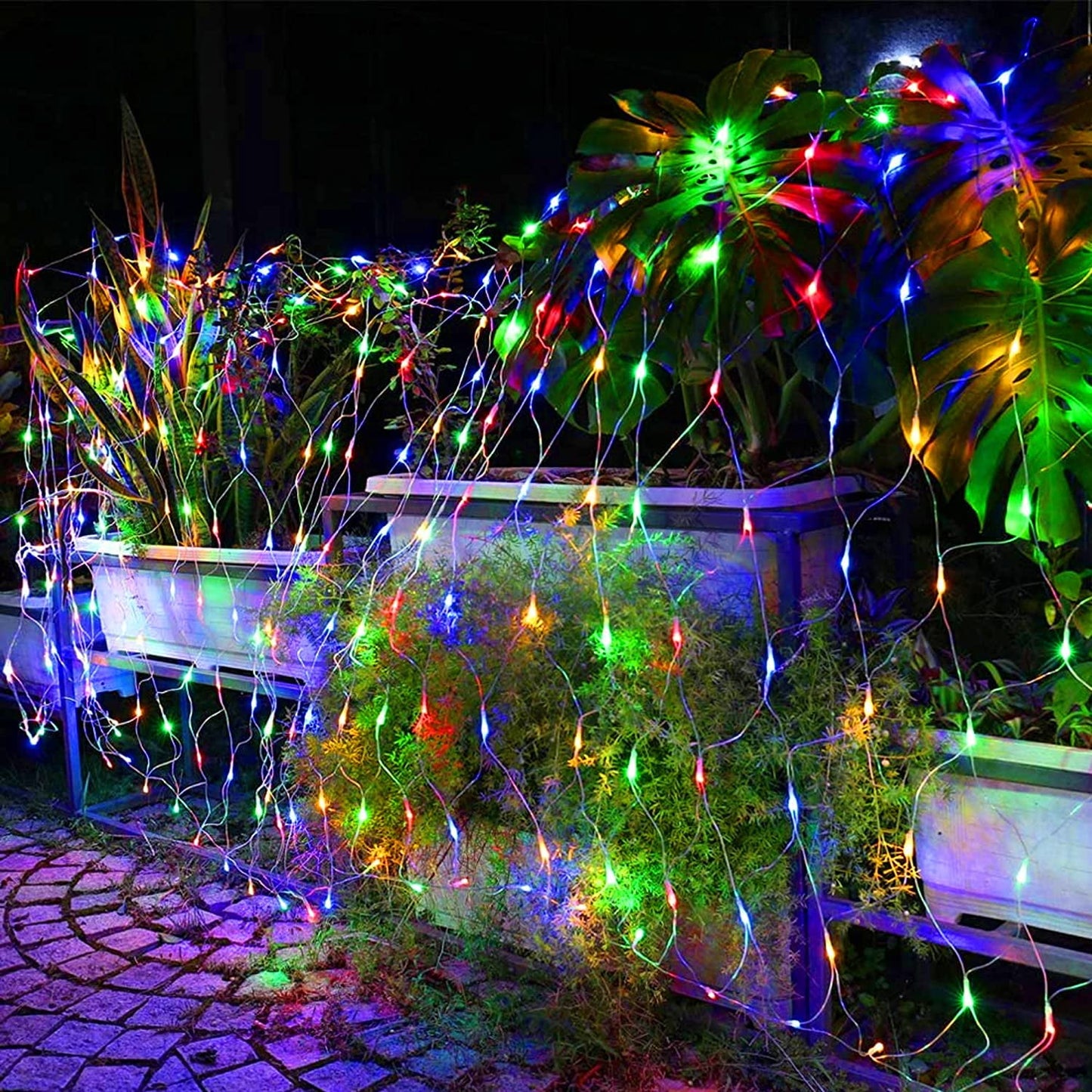 Christmas Lights, LED Christmas Net Lights Outdoor, Waterproof Christmas Net Lights, 192 LED 9.8 FT X 6.6 FT 8 Modes Plug In, Decor for Bushes Garden Party Xmas Tree