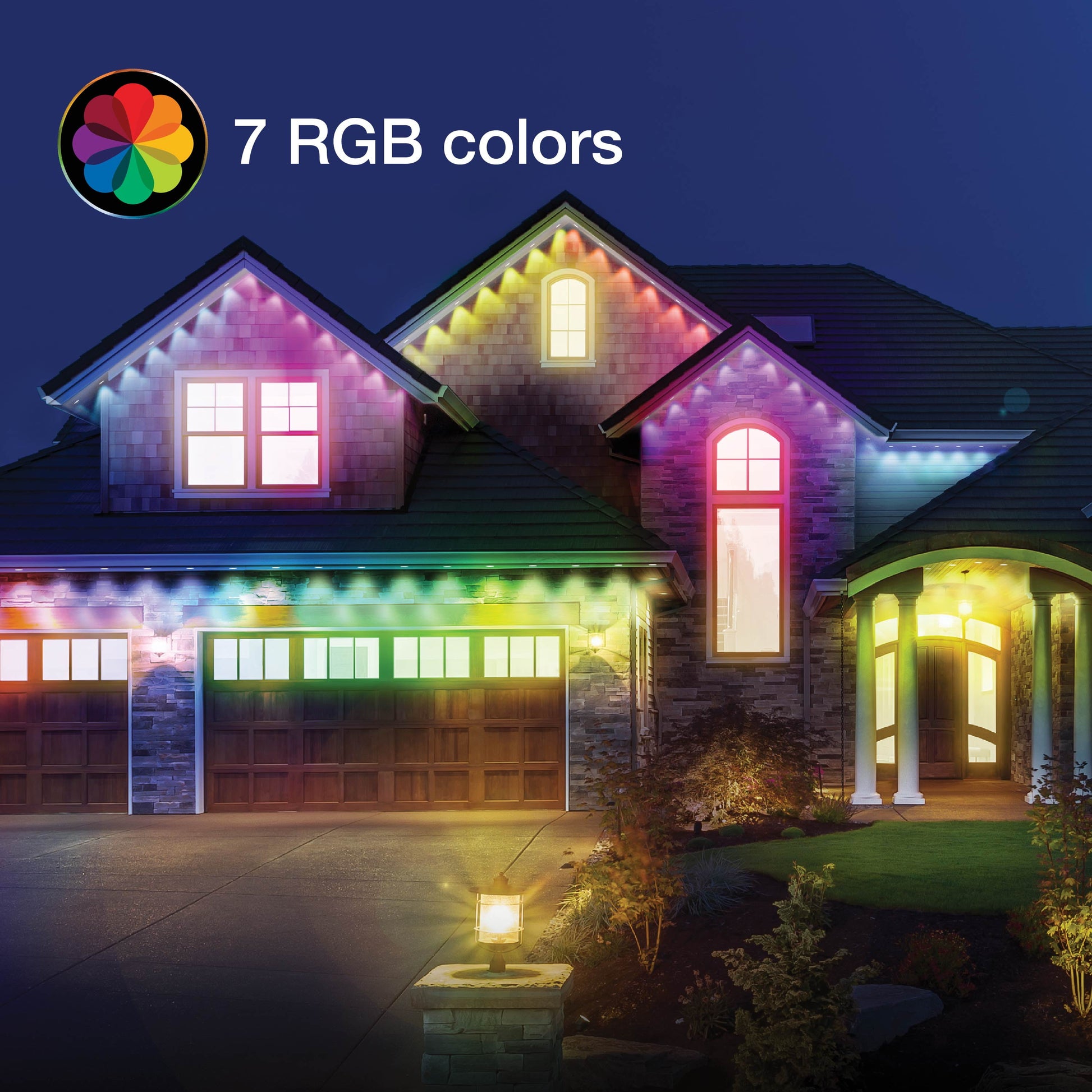 Permanent LED Indoor / Outdoor Christmas Lights, 50Ft. Remote Controlled LED Outdoor Lights
