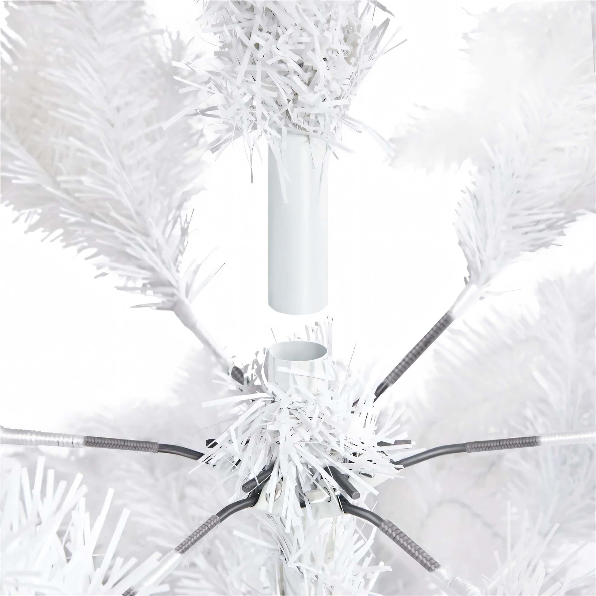 Pre-Lit Artificial Christmas Tree,6Ft White Christmas Tree with 300 Warm White & Multicolor Lights,Xmas Tree for Home, Holiday Party Decorations