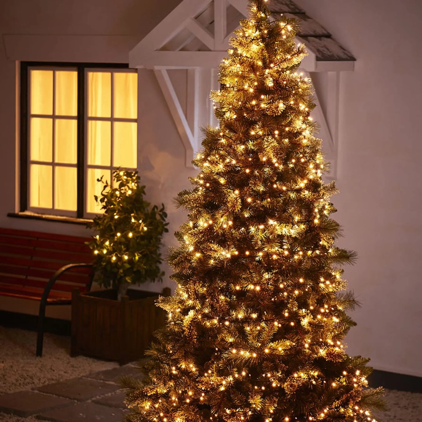 98Ft 300 LED Plug in Christmas Lights Green Wire Twinkle Christmas Tree Lights, Warm White