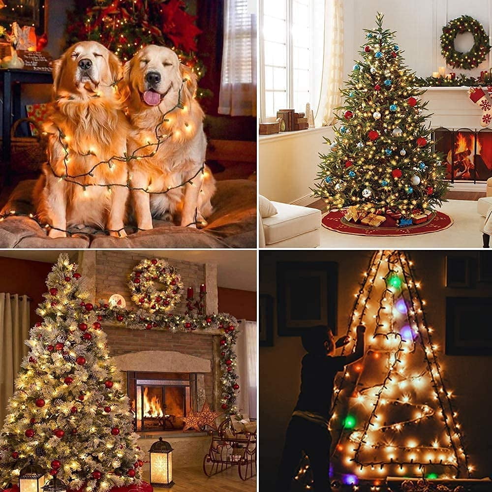 Christmas String Lights, 82FT 1000 Leds Christmas Tree Decoration Lights - Outdoor Waterproof Christmas Tree Lights Plug in for Xmas Wedding Party Holiday - Warm White