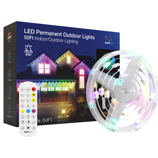 Permanent LED Indoor / Outdoor Christmas Lights, 50Ft. Remote Controlled LED Outdoor Lights