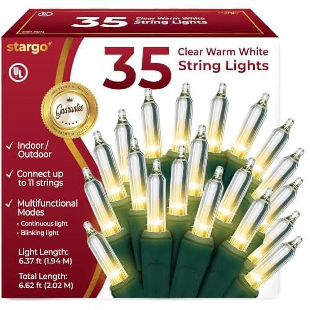 105 Incandescent String Lights Green Wire (White Bulbs)