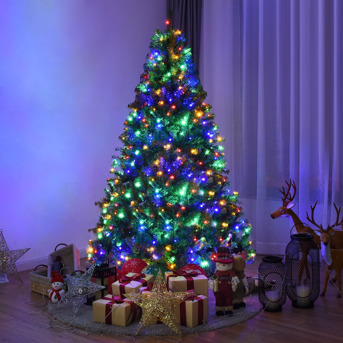 9Ft Pre-Lit Artificial Christmas Tree Hinged 1000 LED Lights
