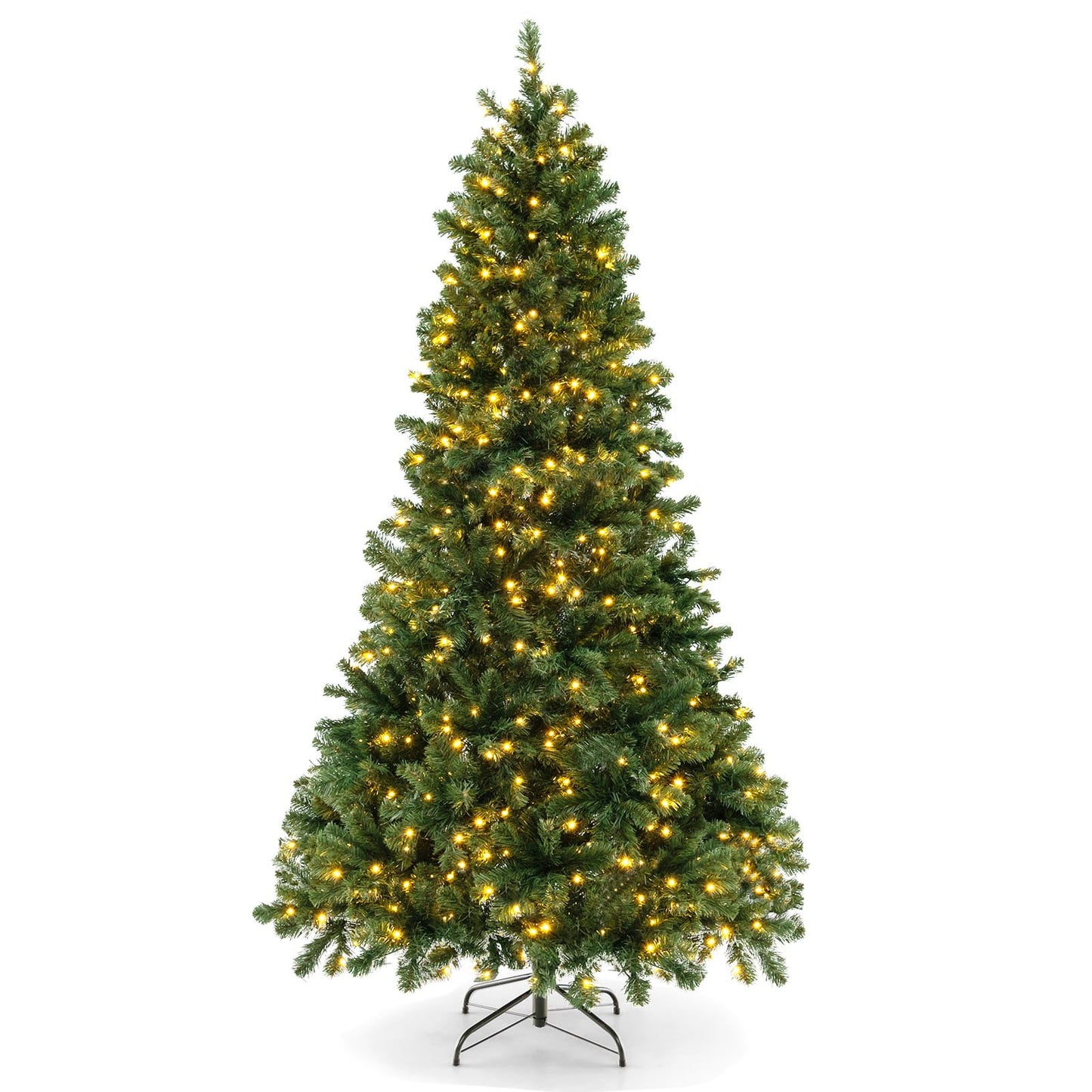 6 FT Artificial Xmas Tree with 821 PVC Branch Tips 560 Warm White LED Lights