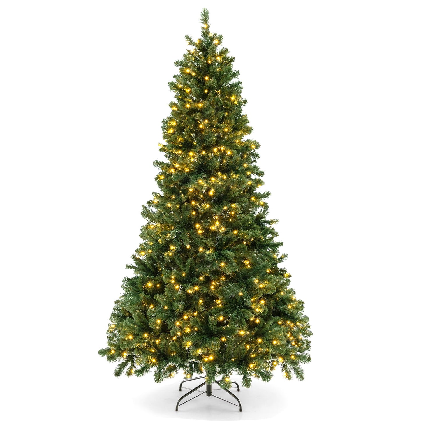 6 FT Artificial Xmas Tree with 821 PVC Branch Tips 560 Warm White LED Lights