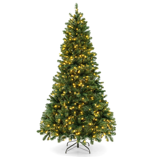 6 FT Artificial Xmas Tree with 821 PVC Branch Tips 560 Warm White LED Lights