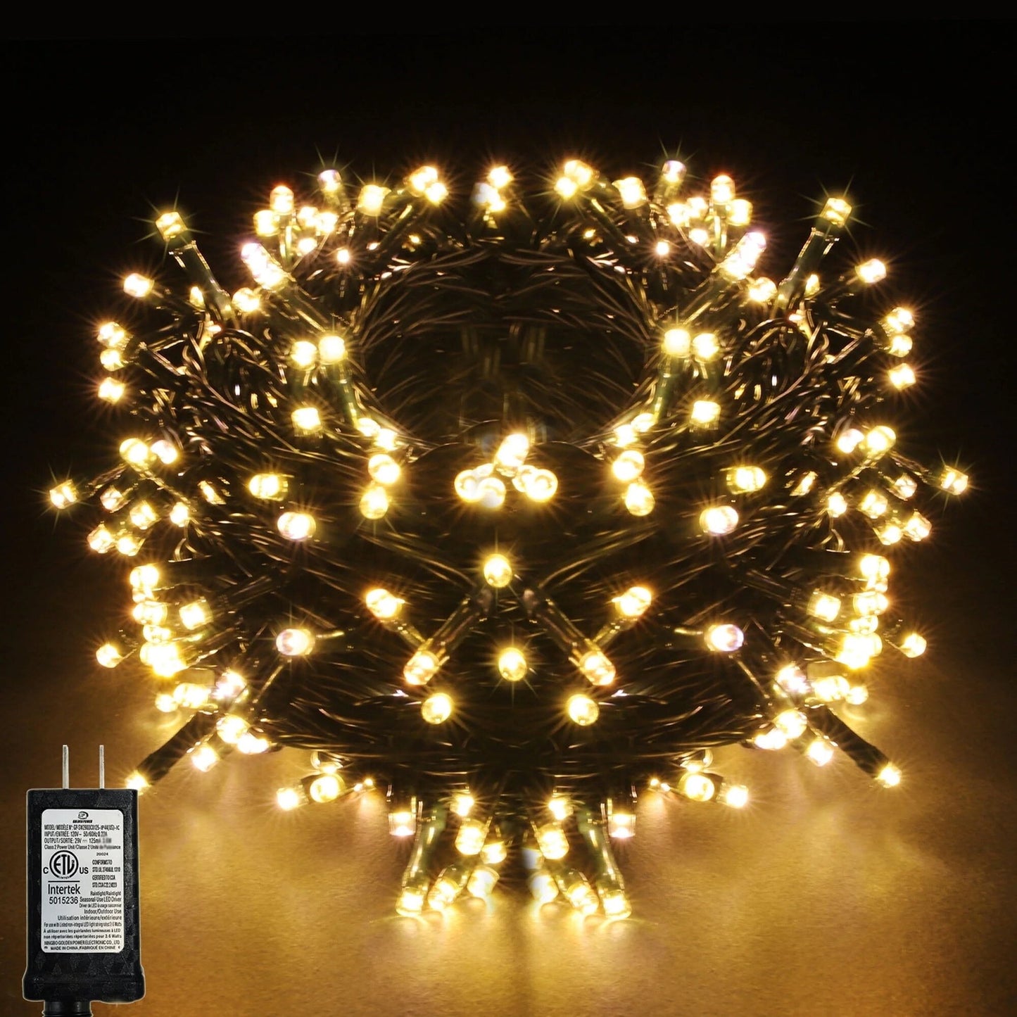 LED Christmas String Lights, 173FT 500 Leds, Timer Function, Warm White, for Halloween Xmas Tree Home Patry Garden