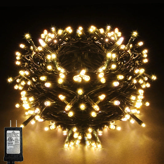 LED Christmas String Lights, 173FT 500 Leds, Timer Function, Warm White, for Halloween Xmas Tree Home Patry Garden