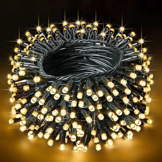 82Ft 1000 LED Christmas Light Strings, Warm White Plug in Christmas Tree Lights with 8 Modes & Memory, Outdoor Waterproof Decor Strands for Parties Gardens Patios