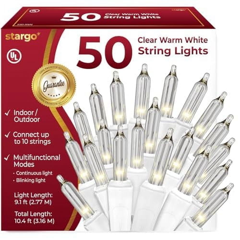 105 Incandescent String Lights Green Wire (White Bulbs)
