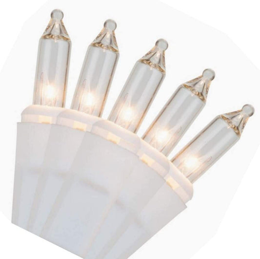 Christmas Lights 100-Bulb 20 Ft White Wire Mini Indoor/Outdoor Incandescent Lights 1, Clear