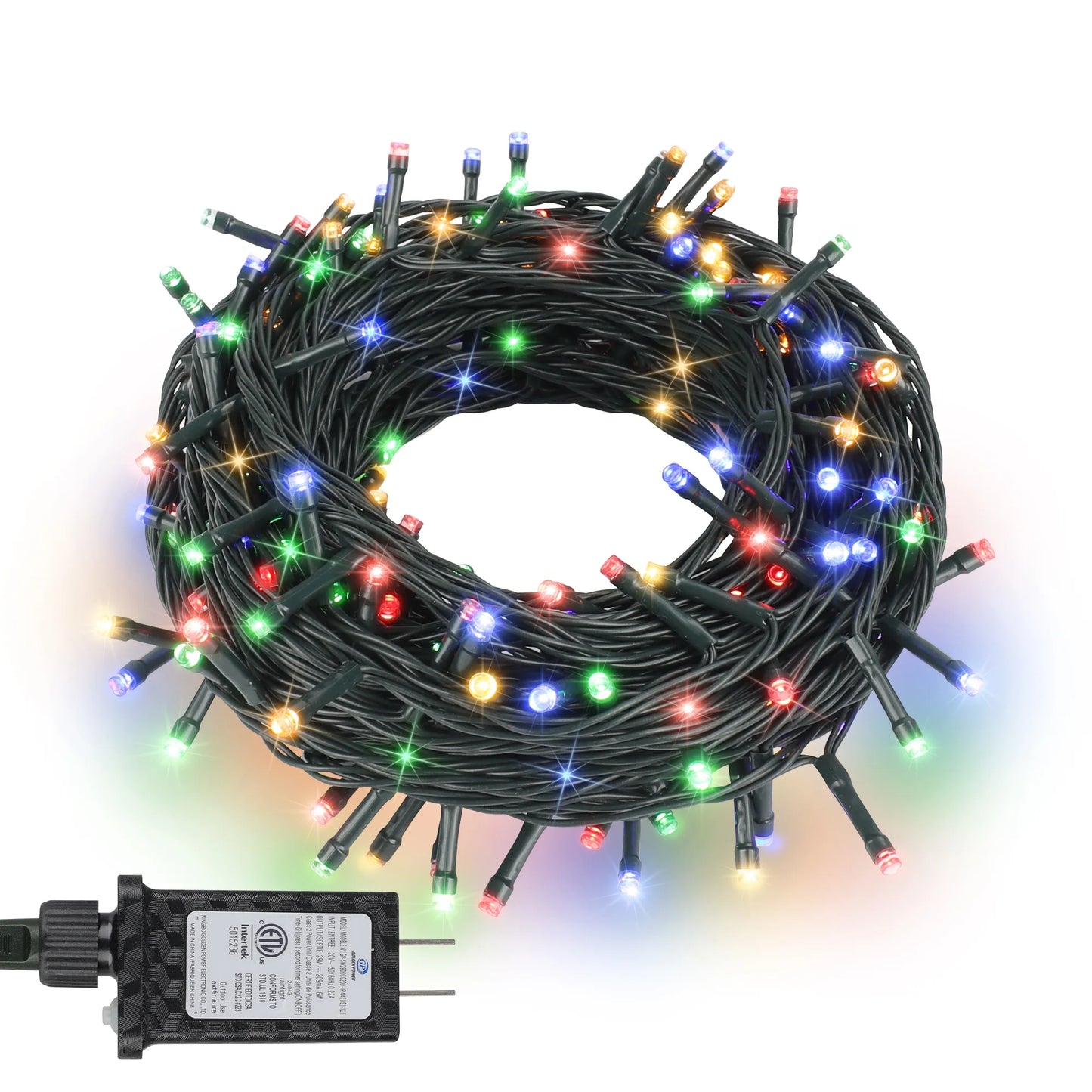 98Ft 300 LED Plug in Christmas Lights Green Wire Twinkle Christmas Tree Lights, Warm White