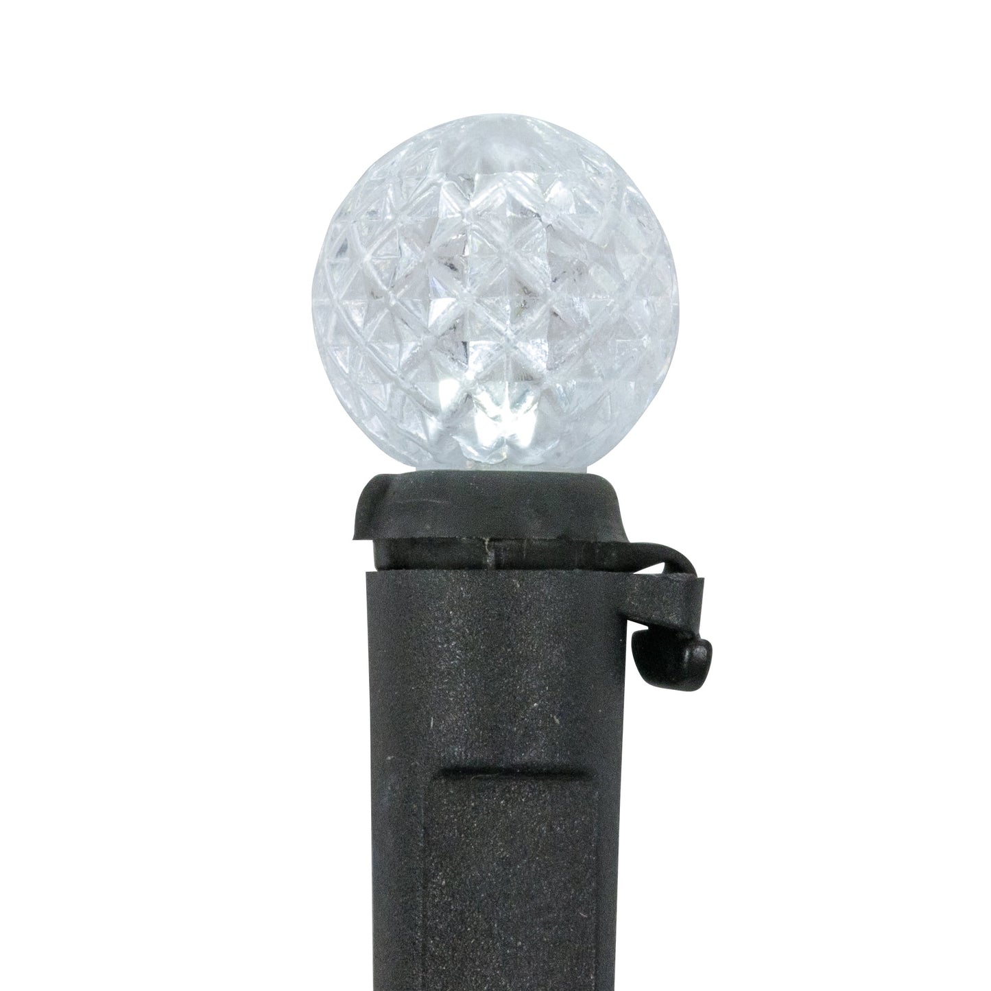 LED G12 Berry Christmas Lights - Pure White - 16' Black Wire - 50 Ct