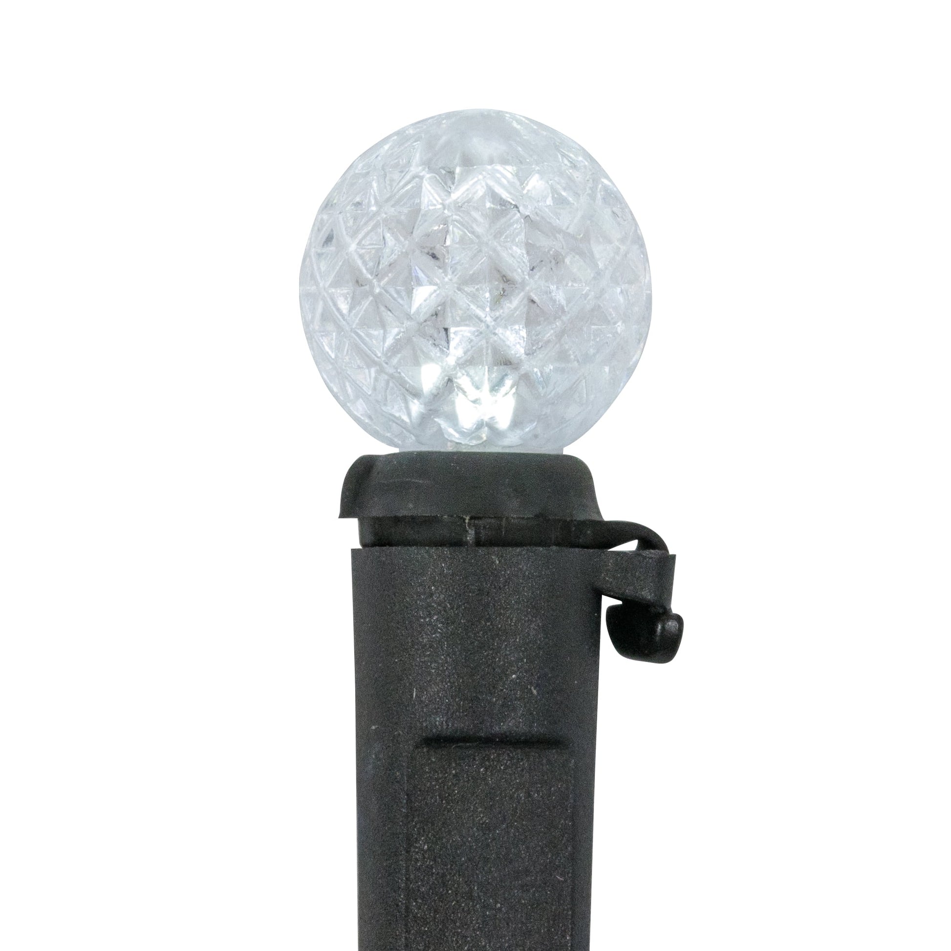 LED G12 Berry Christmas Lights - Pure White - 16' Black Wire - 50 Ct