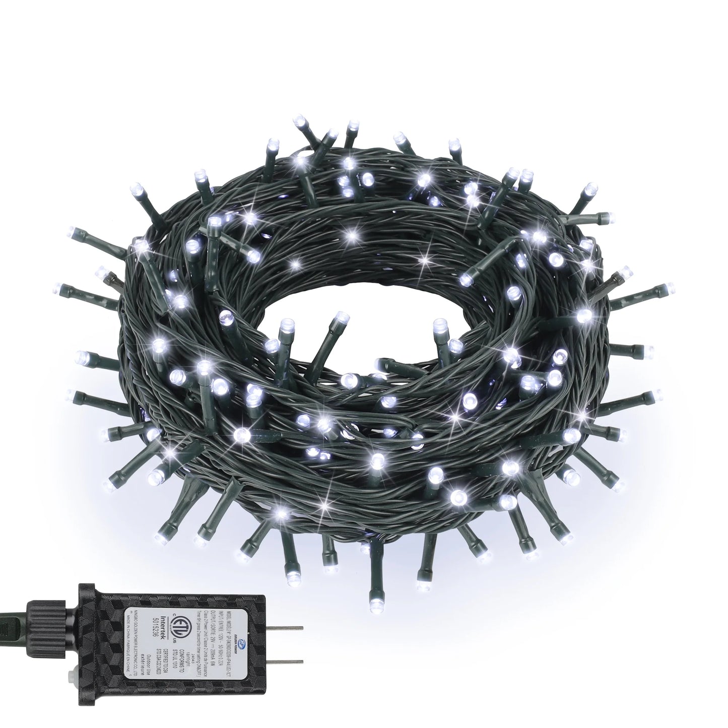 98Ft 300 LED Plug in Christmas Lights Green Wire Twinkle Christmas Tree Lights, Warm White
