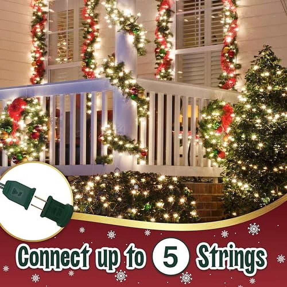 105 Incandescent String Lights Green Wire (White Bulbs)