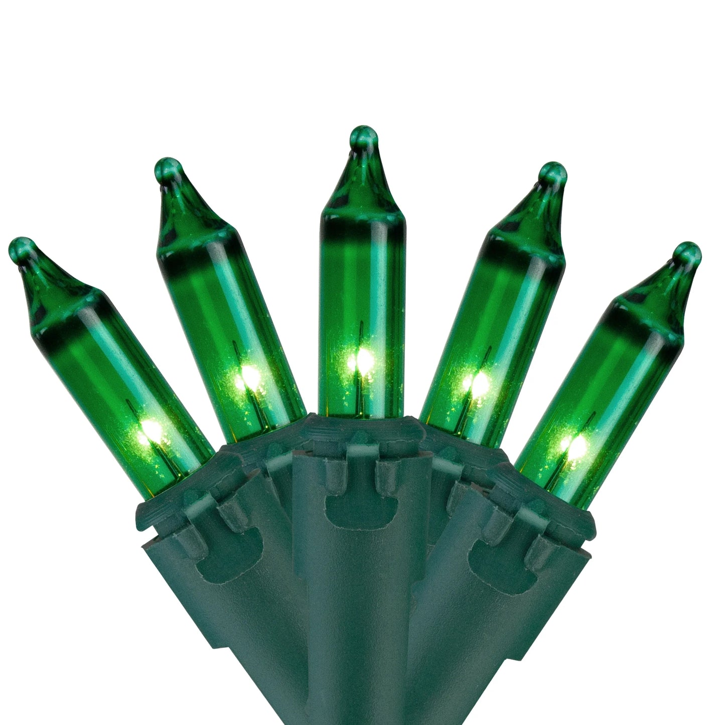Mini Incandescent Christmas Lights - Blue - 10' Green Wire - 50Ct