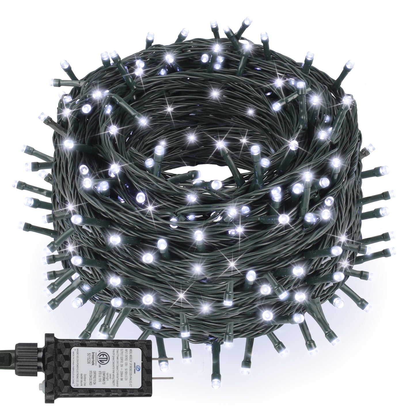 98Ft 300 LED Plug in Christmas Lights Green Wire Twinkle Christmas Tree Lights, Warm White