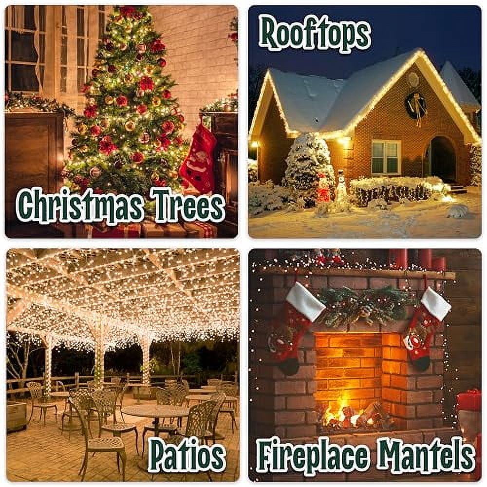 105 Incandescent String Lights Green Wire (White Bulbs)