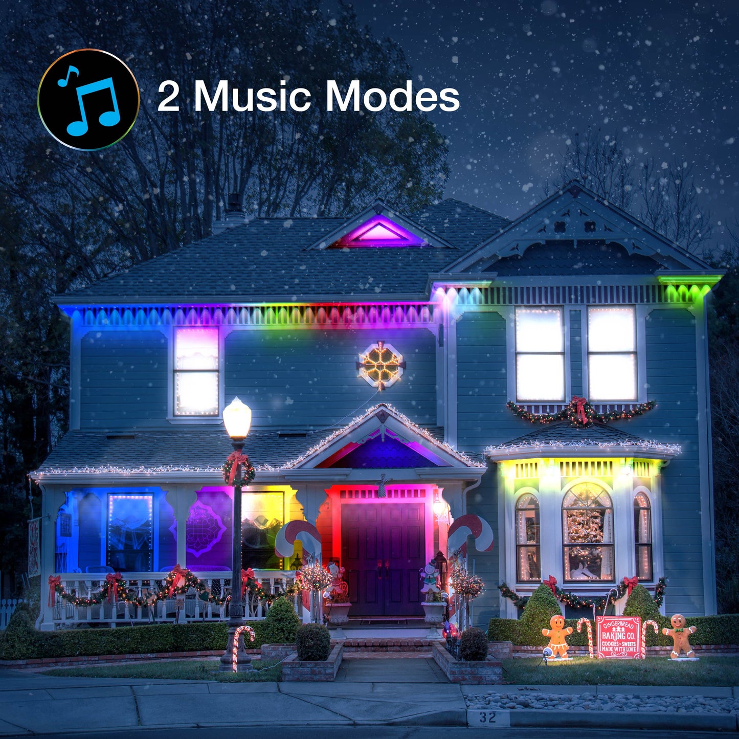 Permanent LED Indoor / Outdoor Christmas Lights, 50Ft. Remote Controlled LED Outdoor Lights