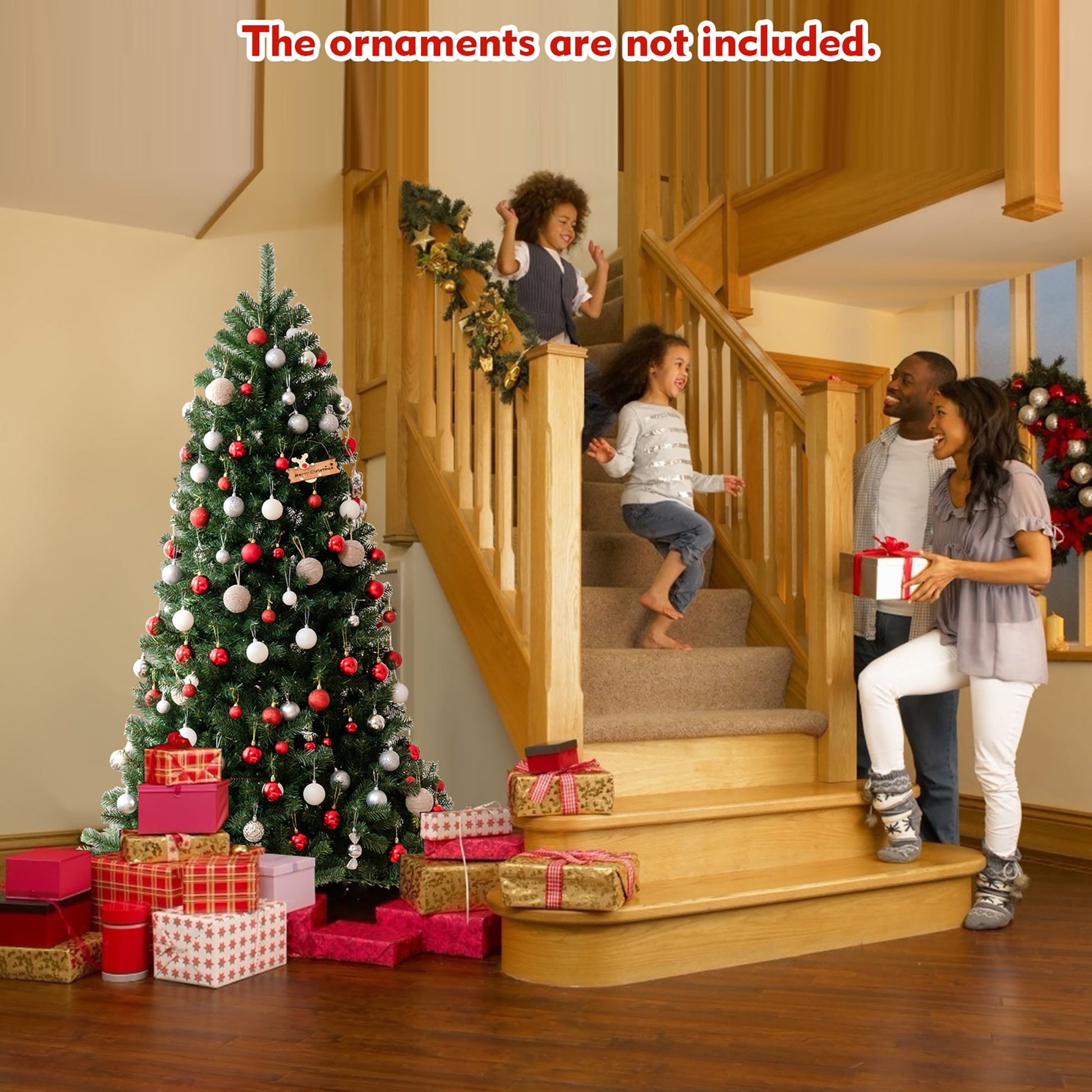 6Ft Pre-Lit Hinged Christmas Tree W/ Remote Control & 9 Lighting Modes