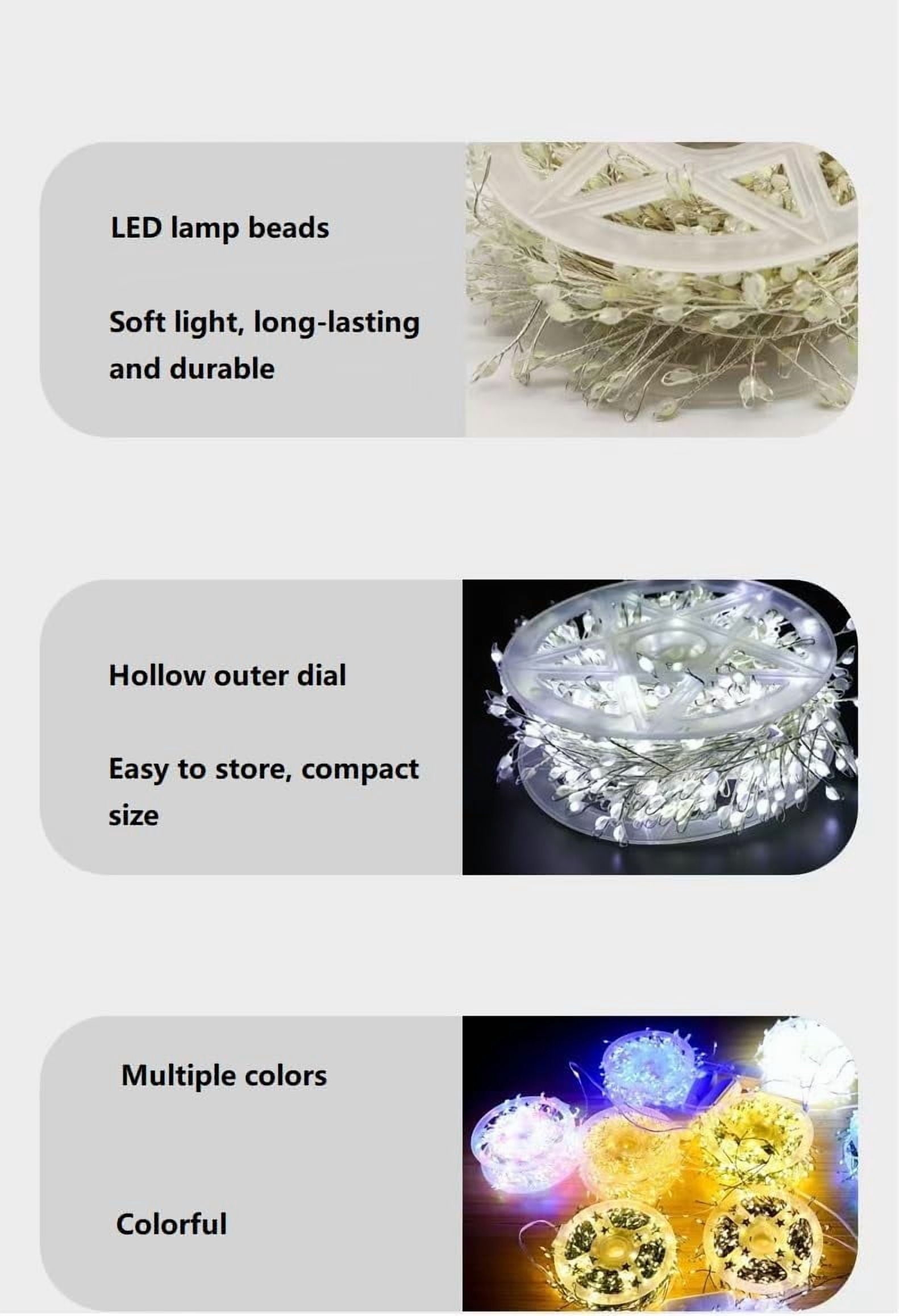 Copper Wire Firecracker Light String, LED Copper Wire Light String for Christmas Tree, Holiday Atmosphere Lights for Wedding & Home Decor